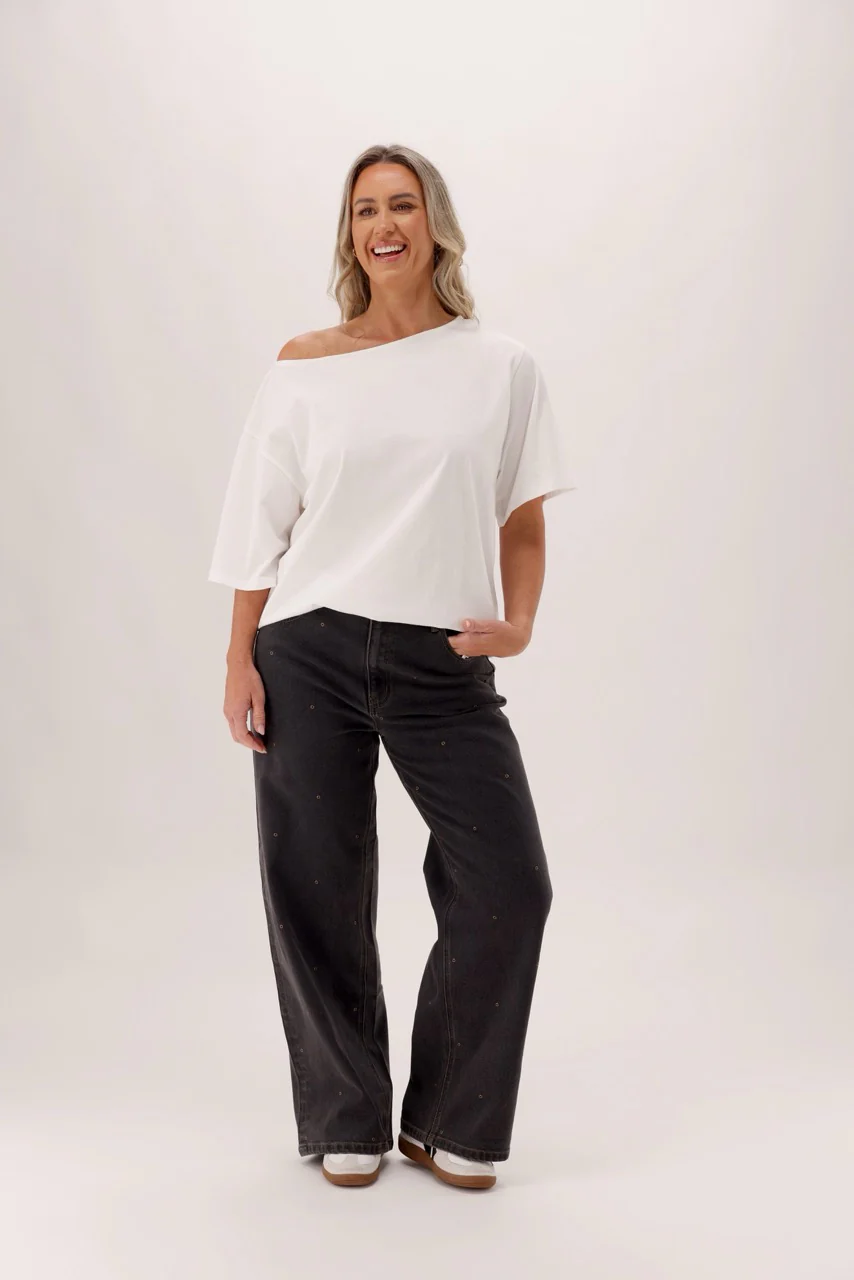 Ayva Amelia Slouchy Jean Washed Black