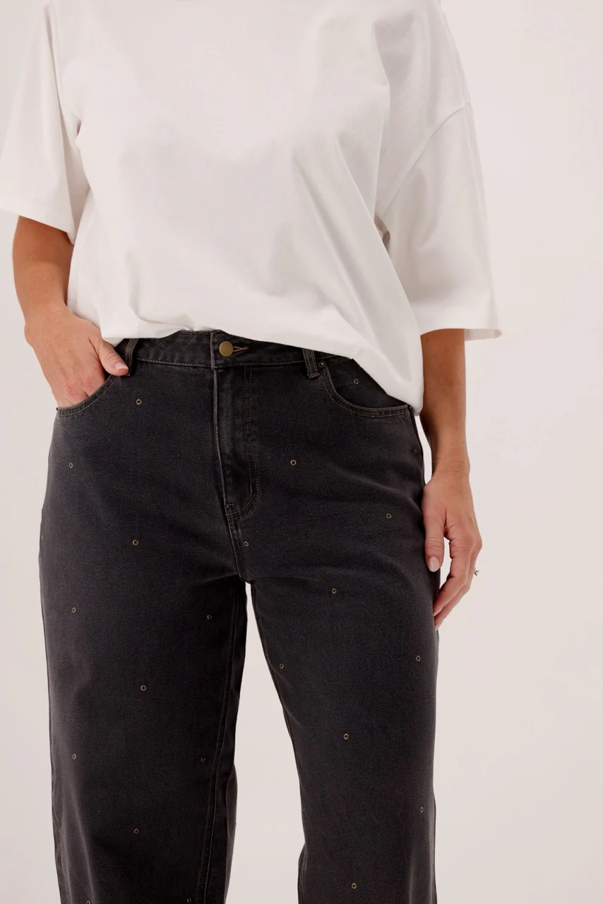 Ayva Amelia Slouchy Jean Washed Black - Image 2