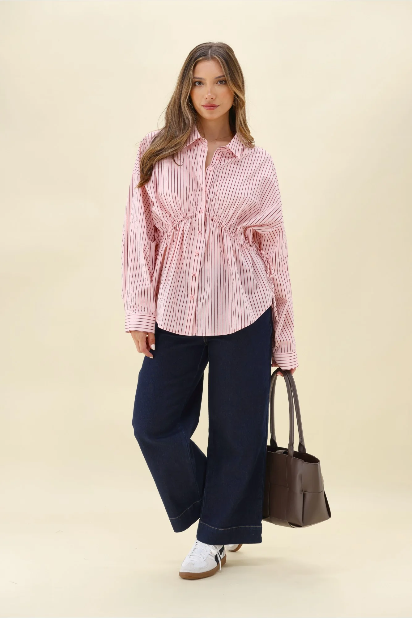 Ayva Amy Shirt With Drawcord Berry Stripe - Image 4