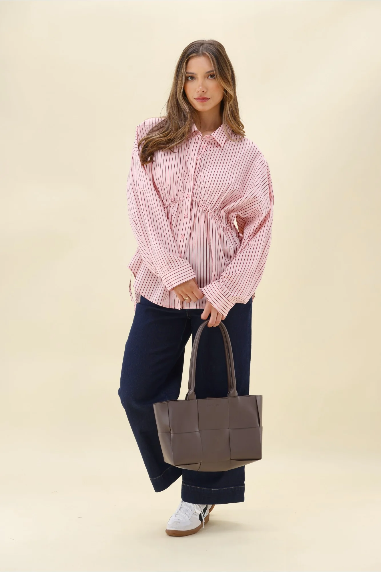 Ayva Amy Shirt With Drawcord Berry Stripe - Image 6