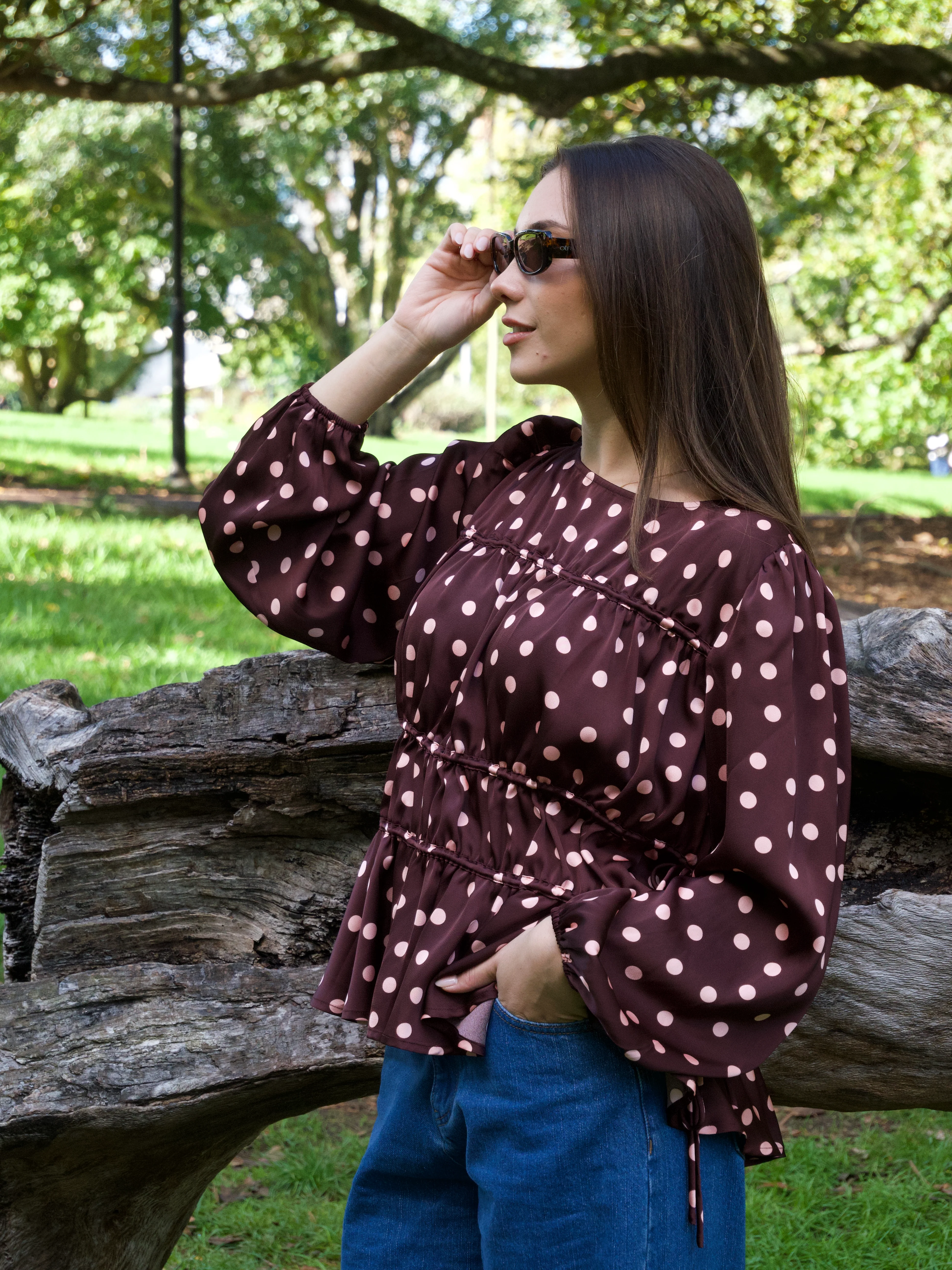 Ayva Brooke Top Spot Print