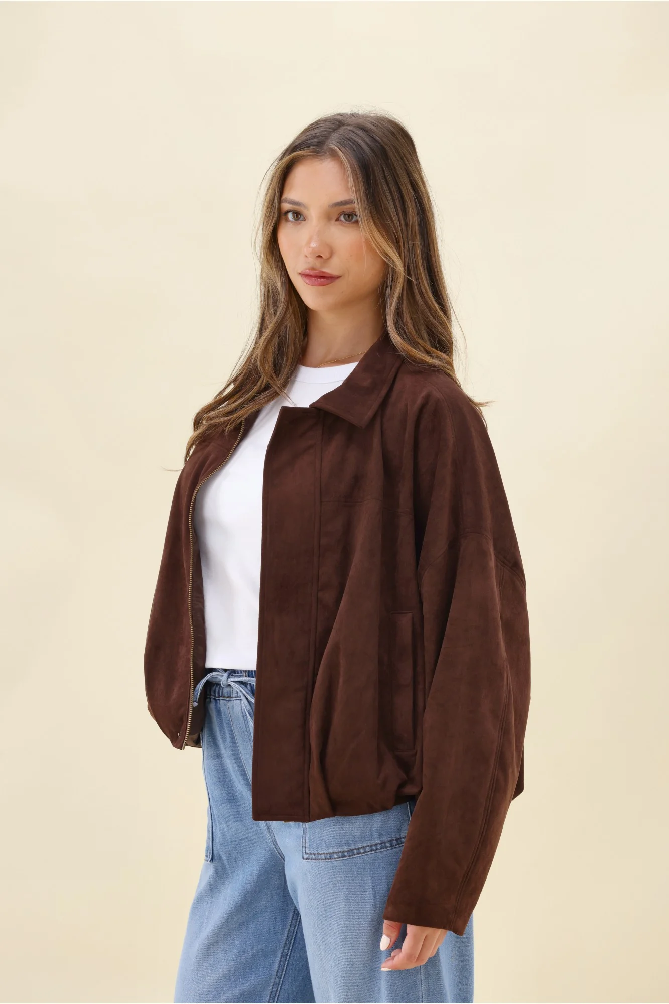 Ayva Dylan Suede Jacket Chocolate - Image 10