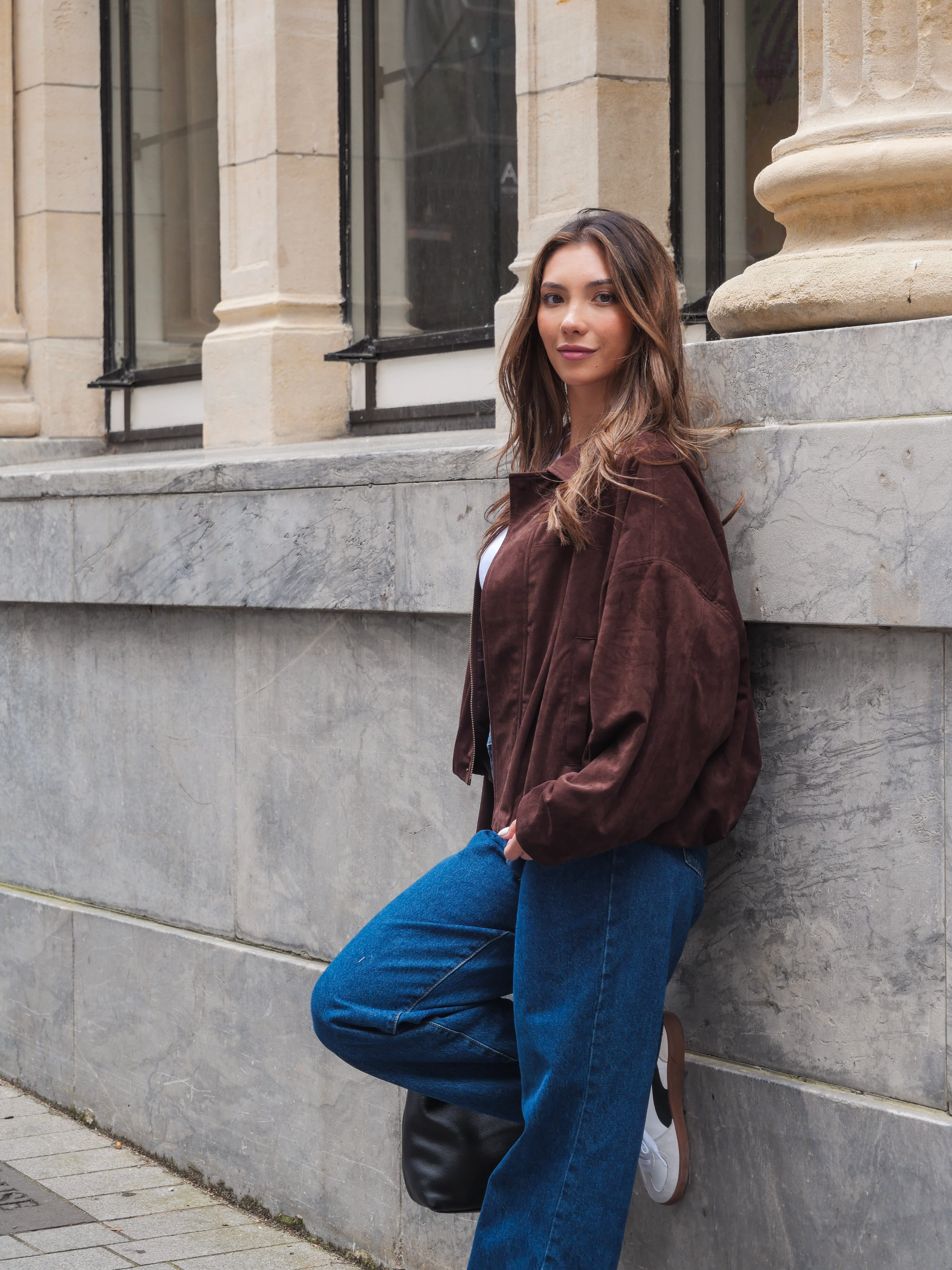 Ayva Dylan Suede Jacket Chocolate - Image 2