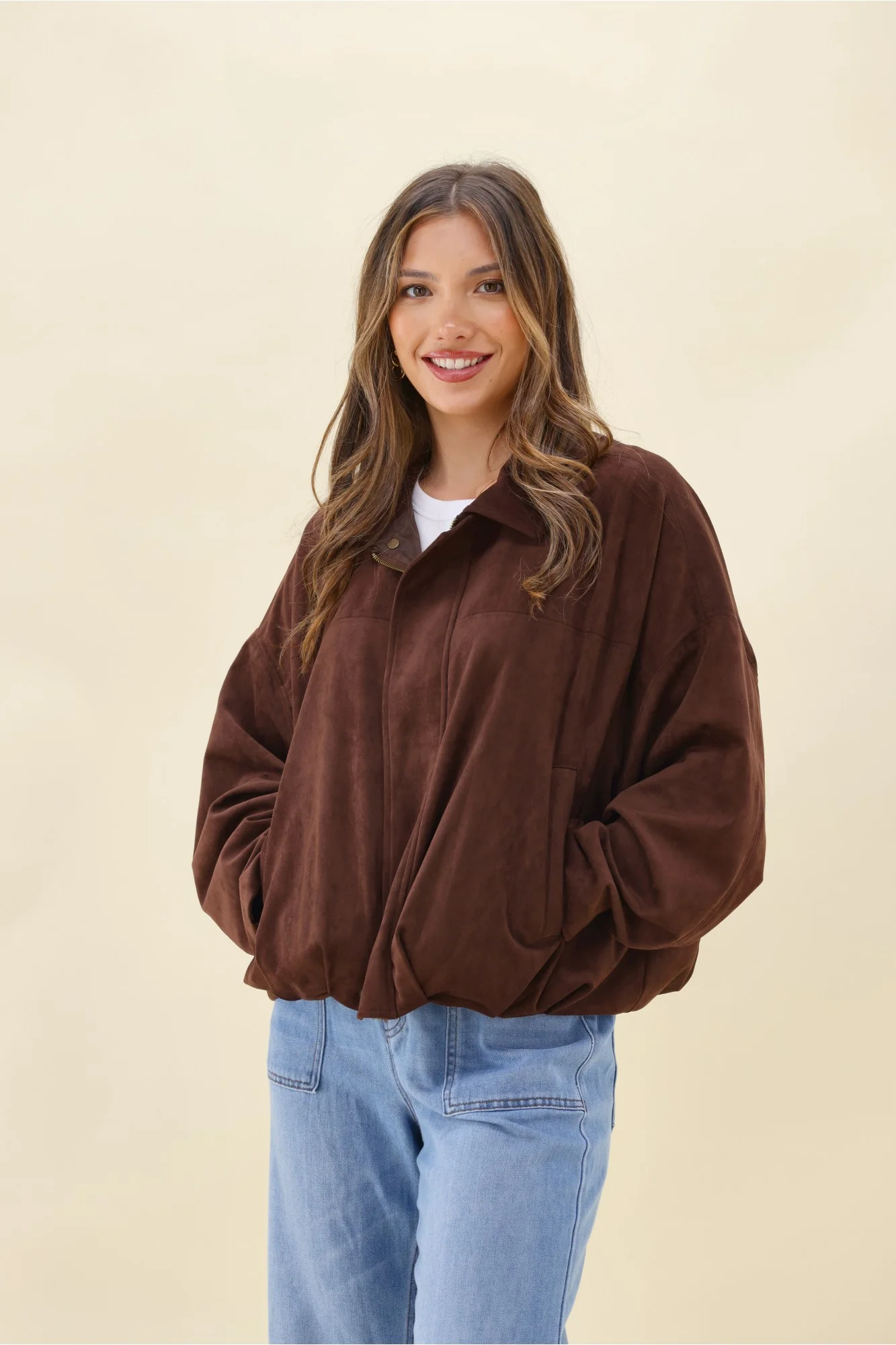 Ayva Dylan Suede Jacket Chocolate - Image 3