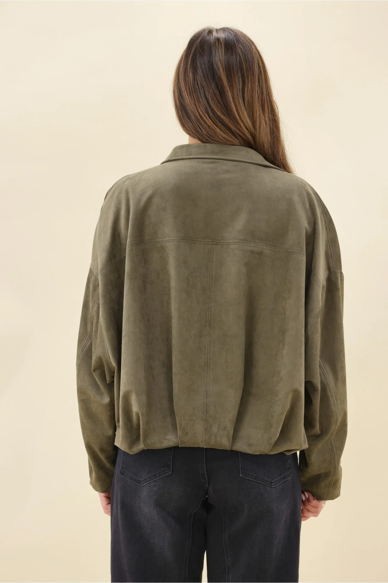 Ayva Dylan Suede Jacket Khaki - Image 10