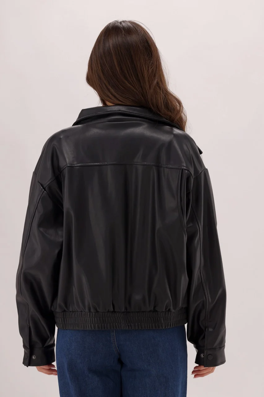Ayva Hawk Faux Jacket Black - Image 10