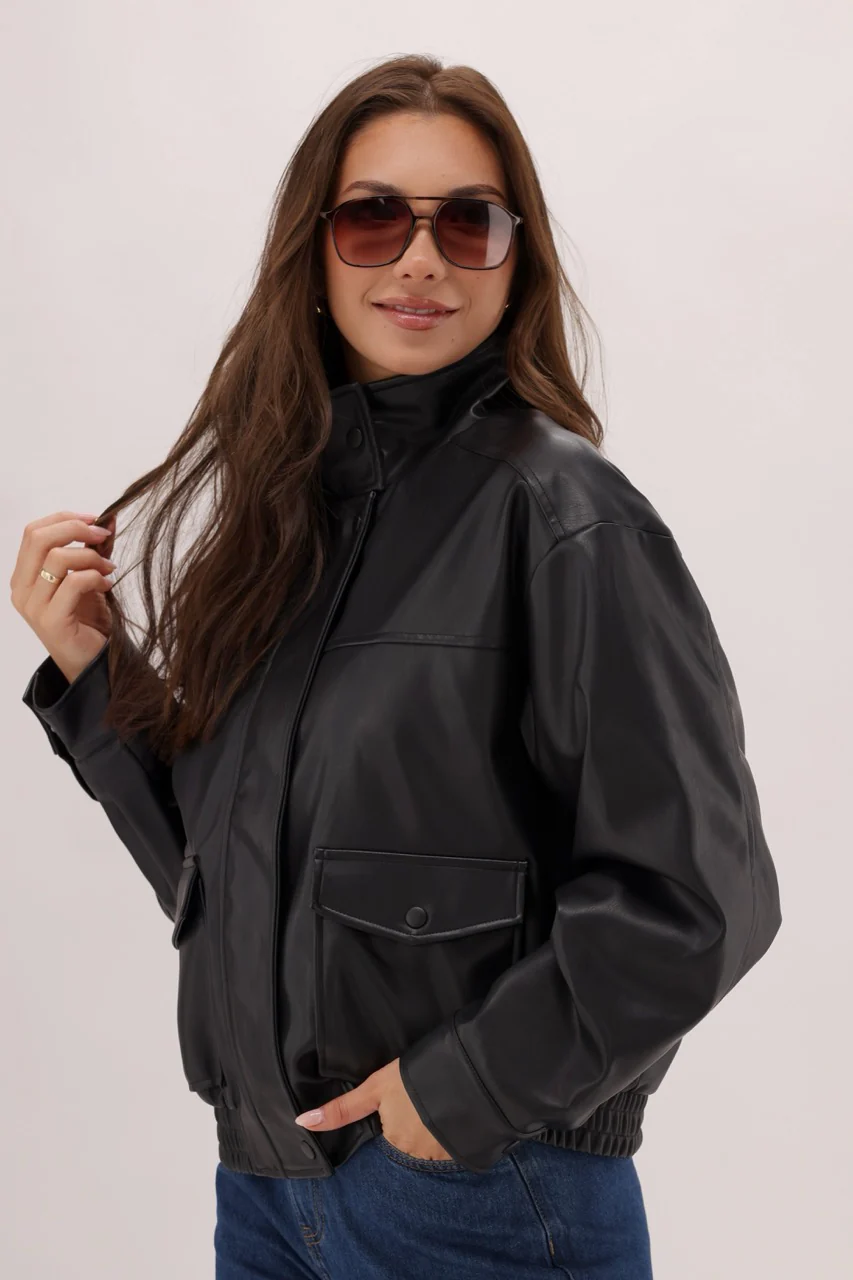 Ayva Hawk Faux Jacket Black - Image 6