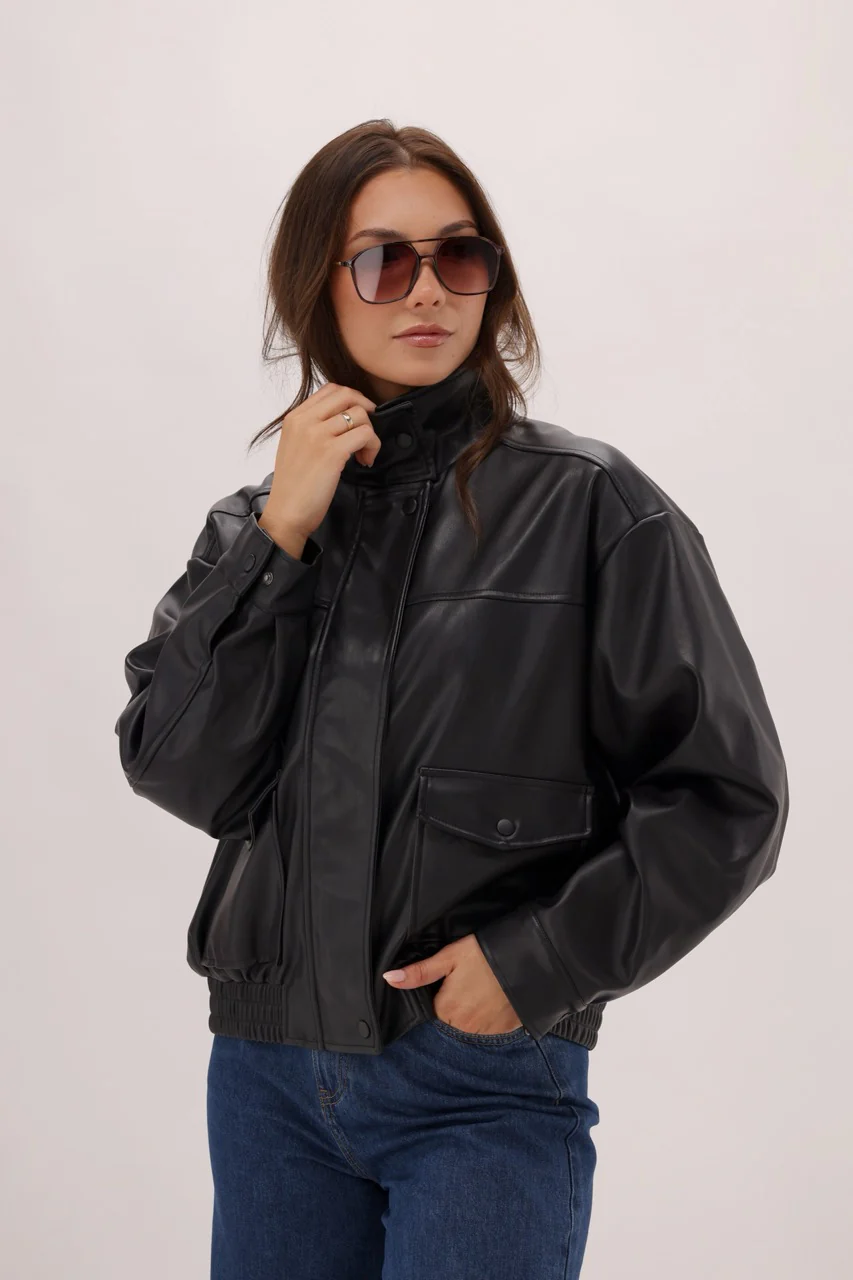 Ayva Hawk Faux Jacket Black - Image 8