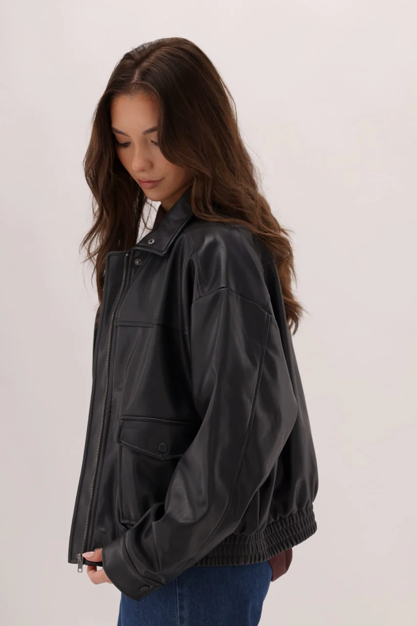 Ayva Hawk Faux Jacket Black - Image 9