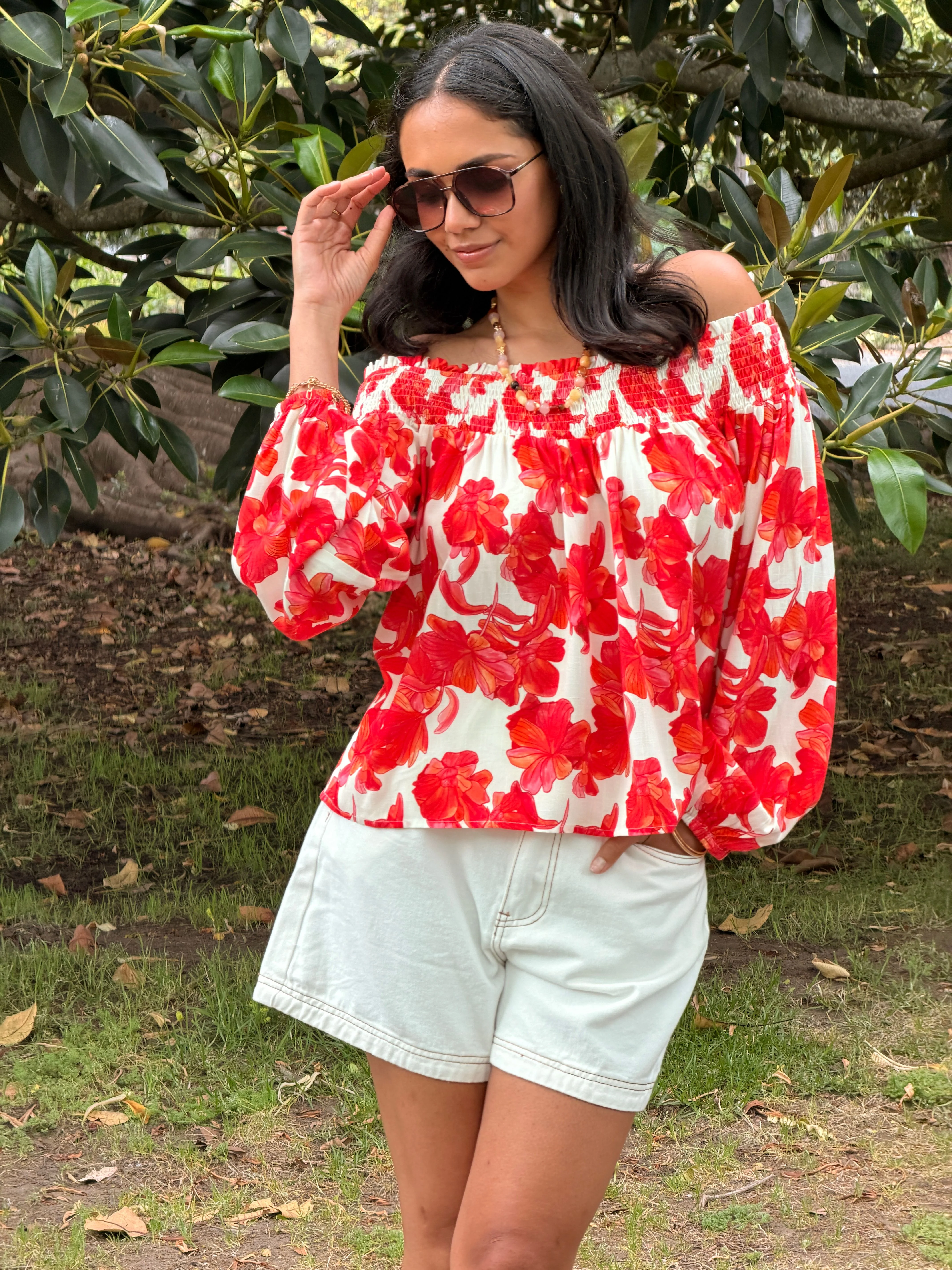 Ayva Imogen Top Red Print - Image 7