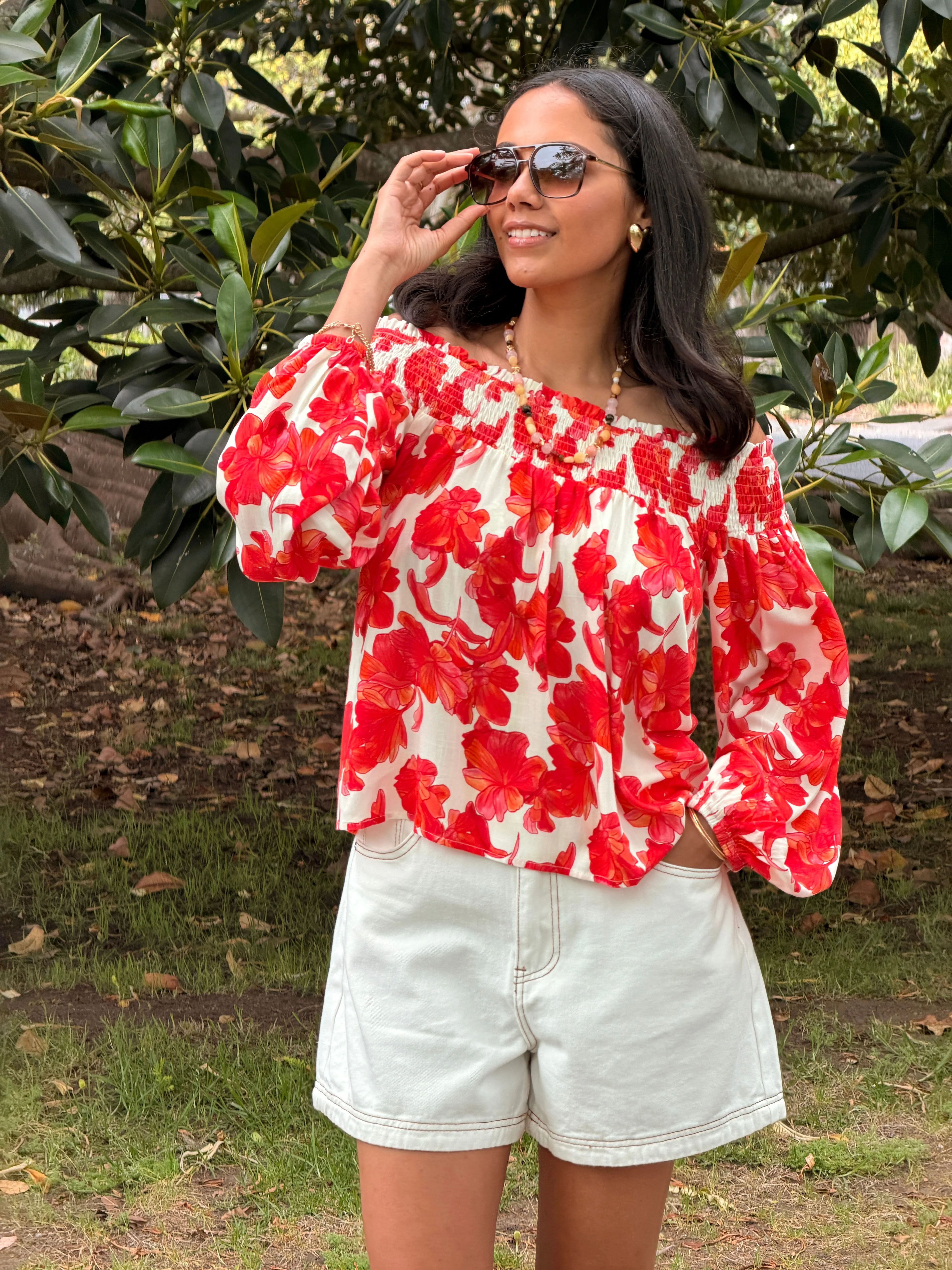 Ayva Imogen Top Red Print - Image 8