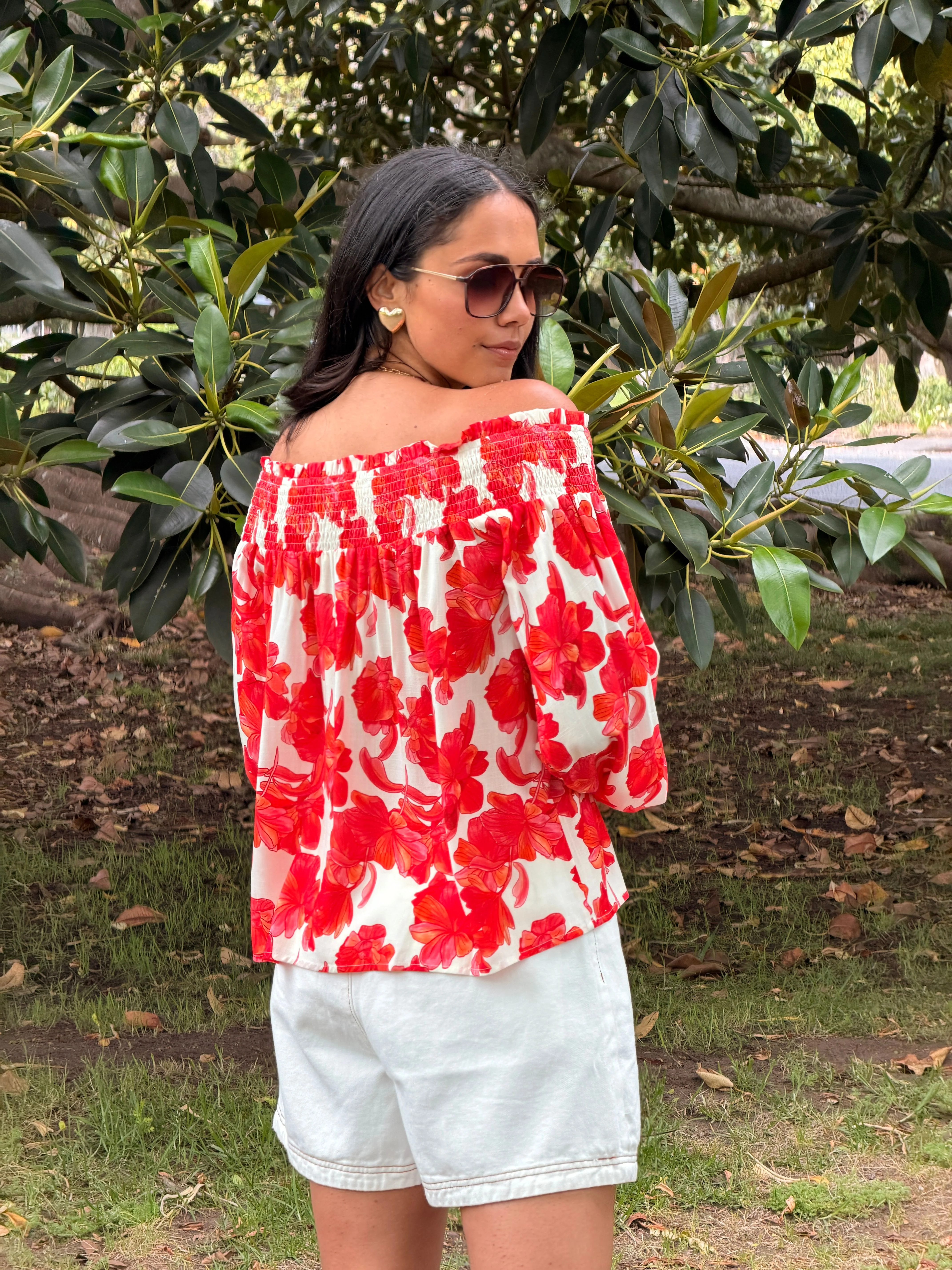 Ayva Imogen Top Red Print - Image 9