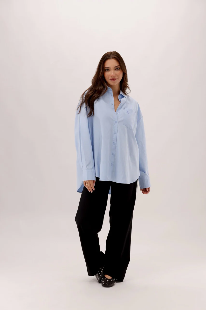 Ayva Keely Oxford Shirt Light Blue - Image 10