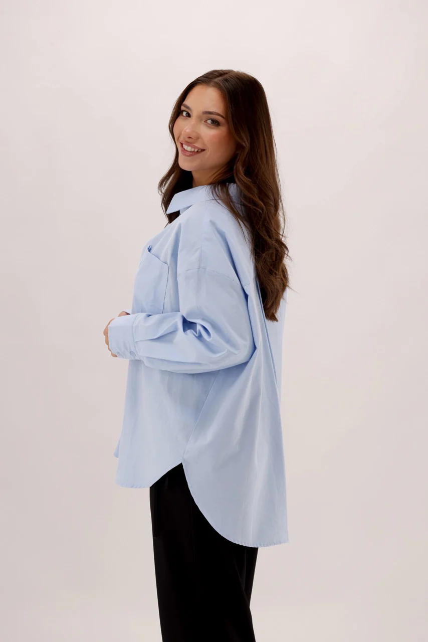 Ayva Keely Oxford Shirt Light Blue - Image 11