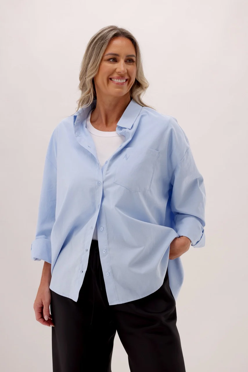 Ayva Keely Oxford Shirt Light Blue - Image 5