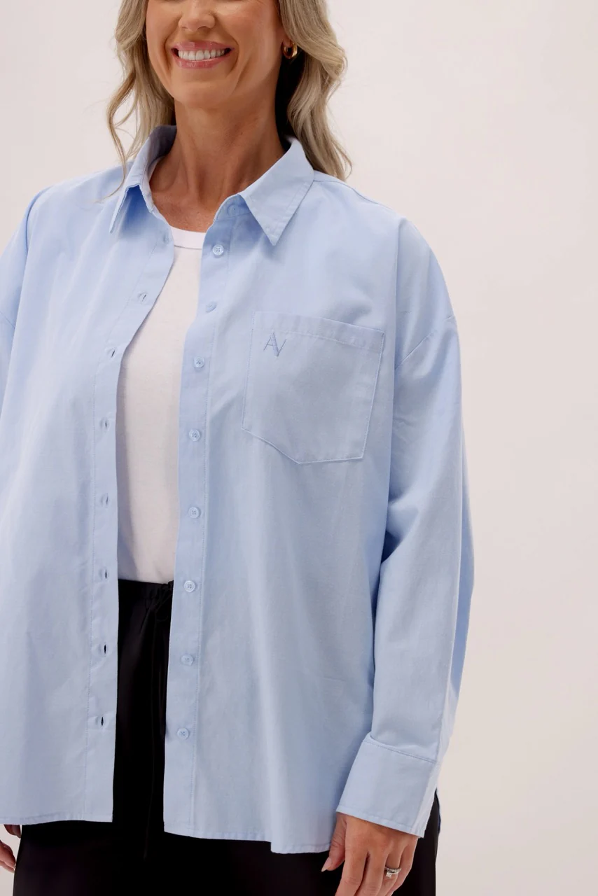Ayva Keely Oxford Shirt Light Blue - Image 6