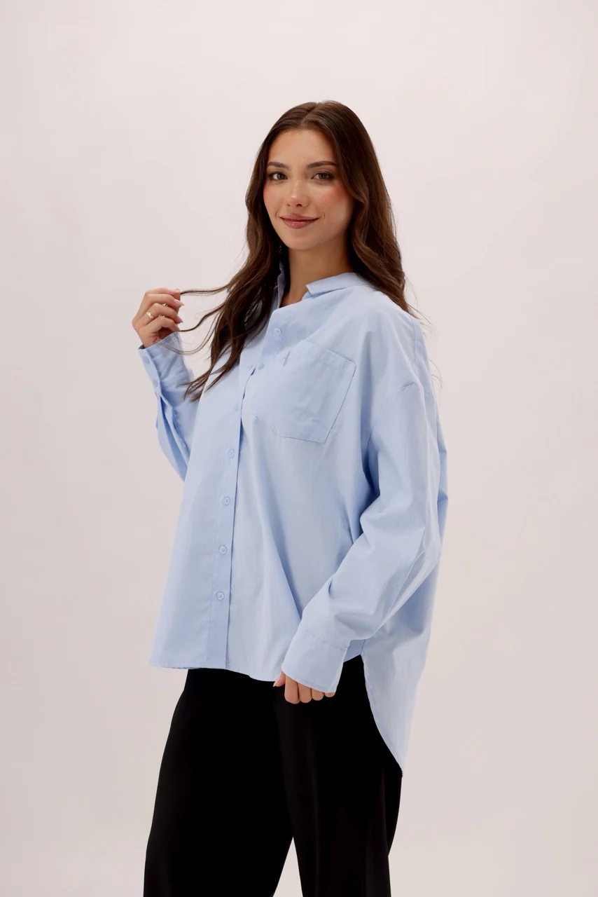 Ayva Keely Oxford Shirt Light Blue - Image 9