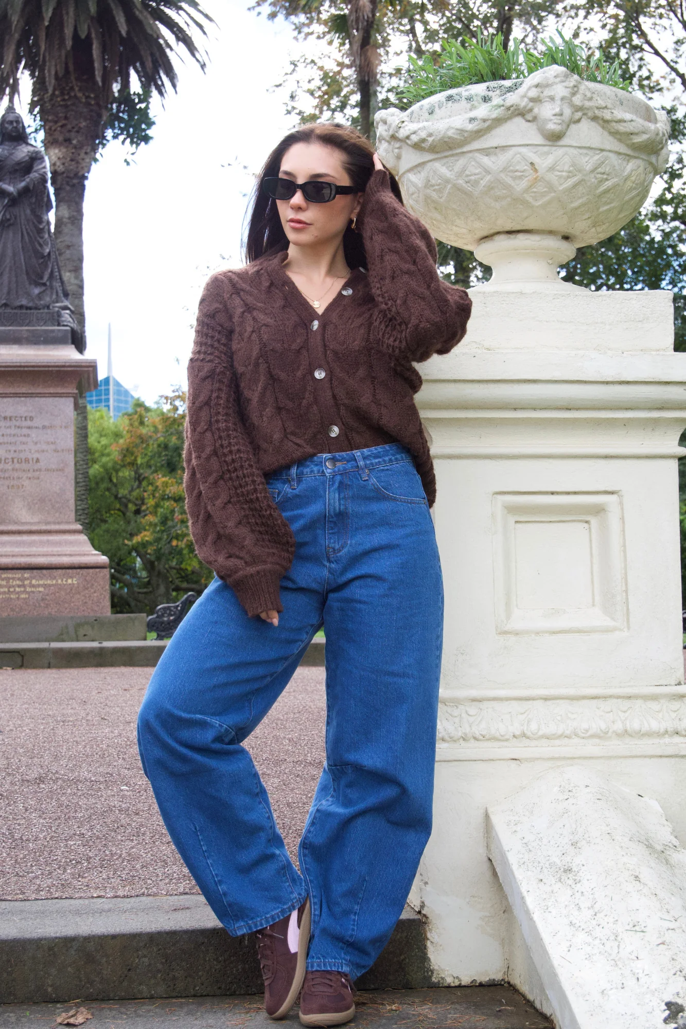 Ayva Marnie Knit Cardigan Chocolate - Image 6