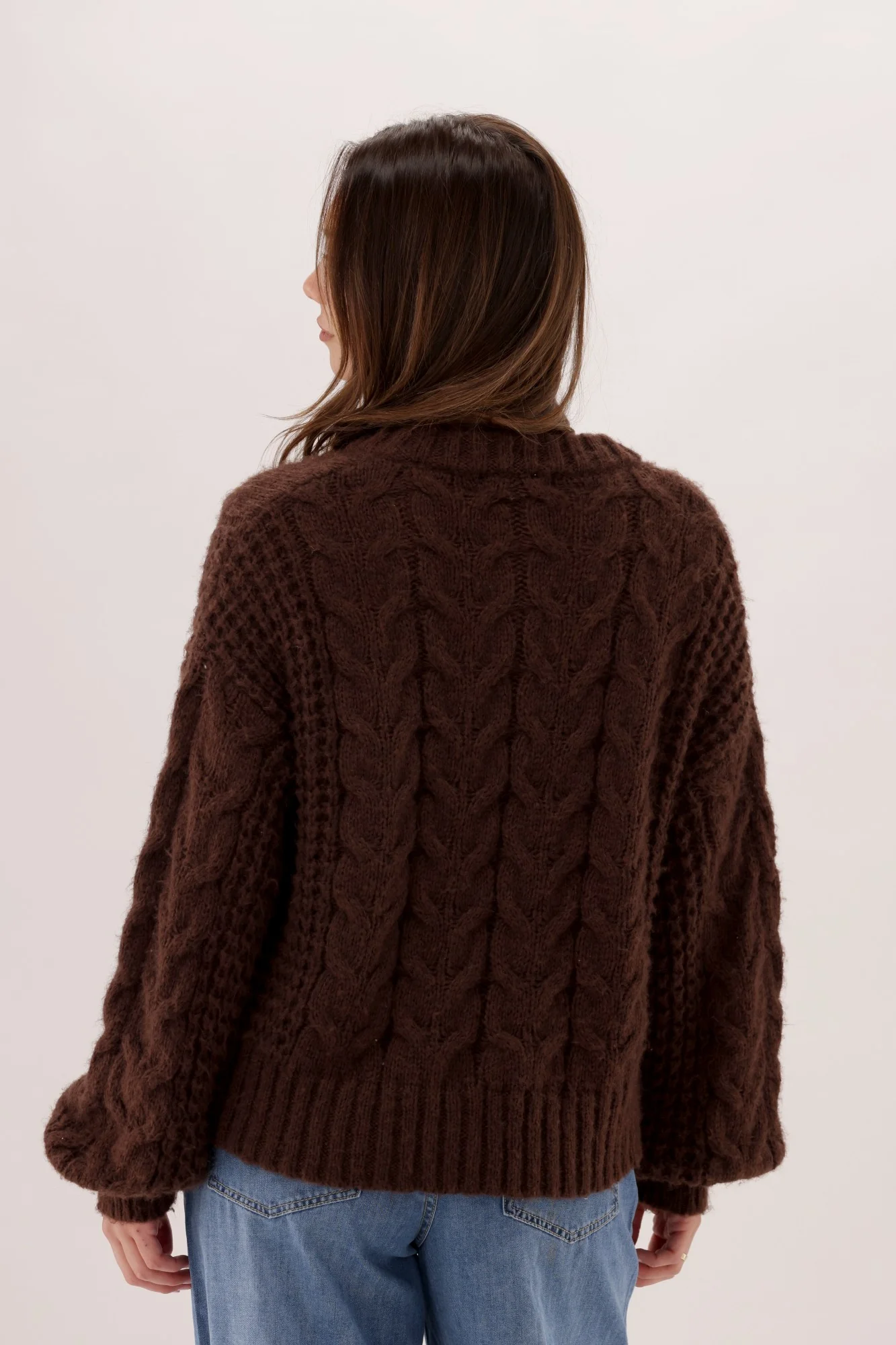 Ayva Marnie Knit Cardigan Chocolate - Image 8