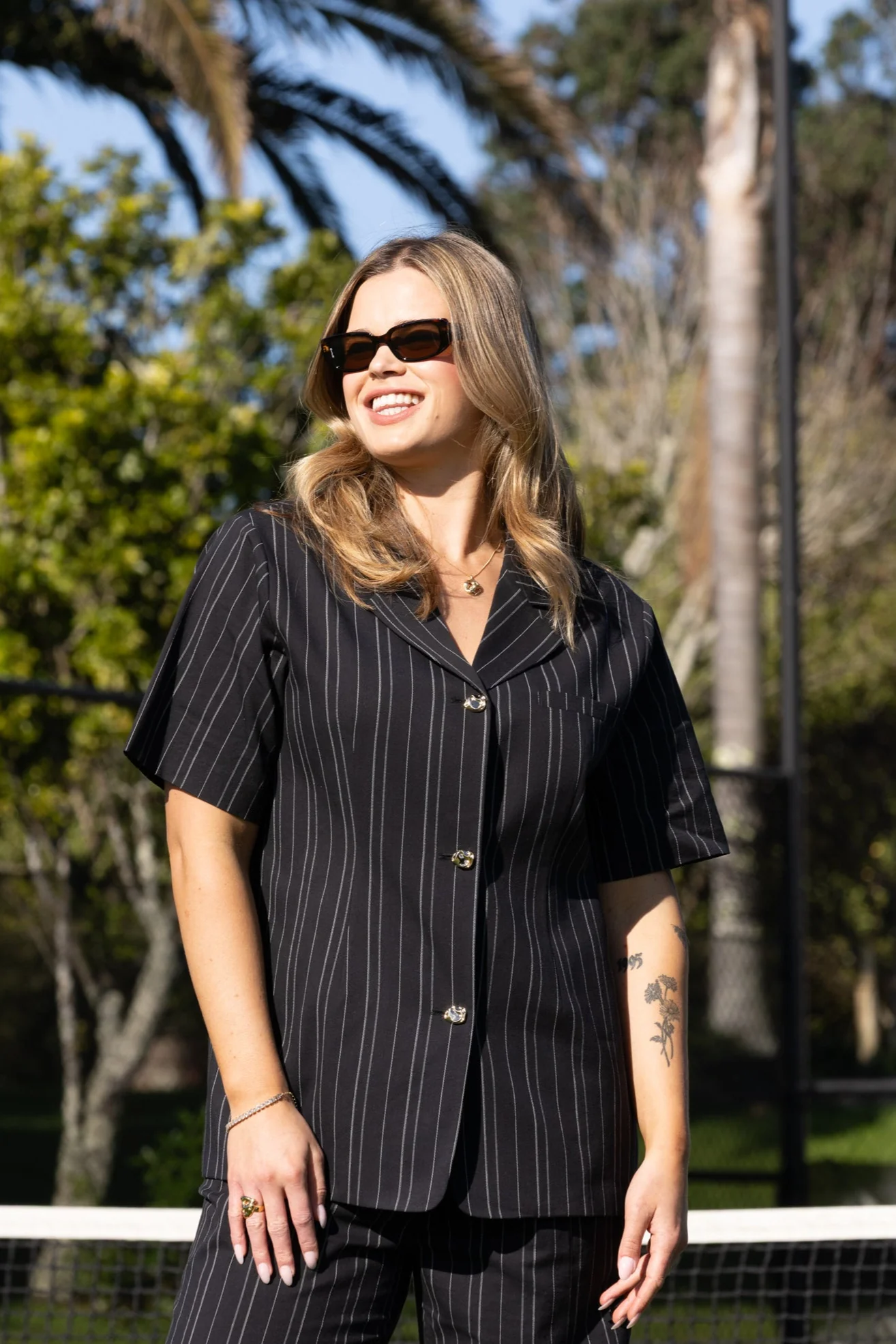 Ayva Noah Shirt Black Natural Stripe