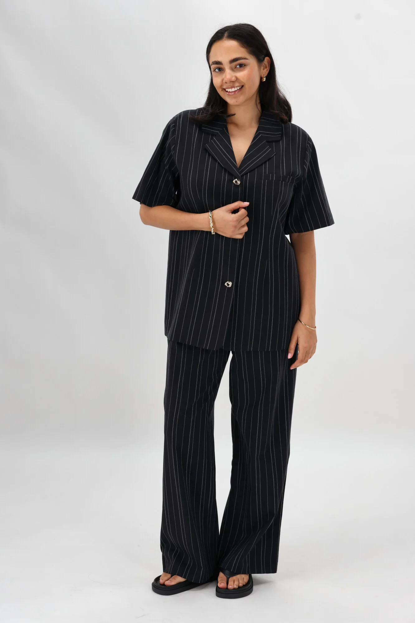 Ayva Noah Shirt Black Natural Stripe - Image 10