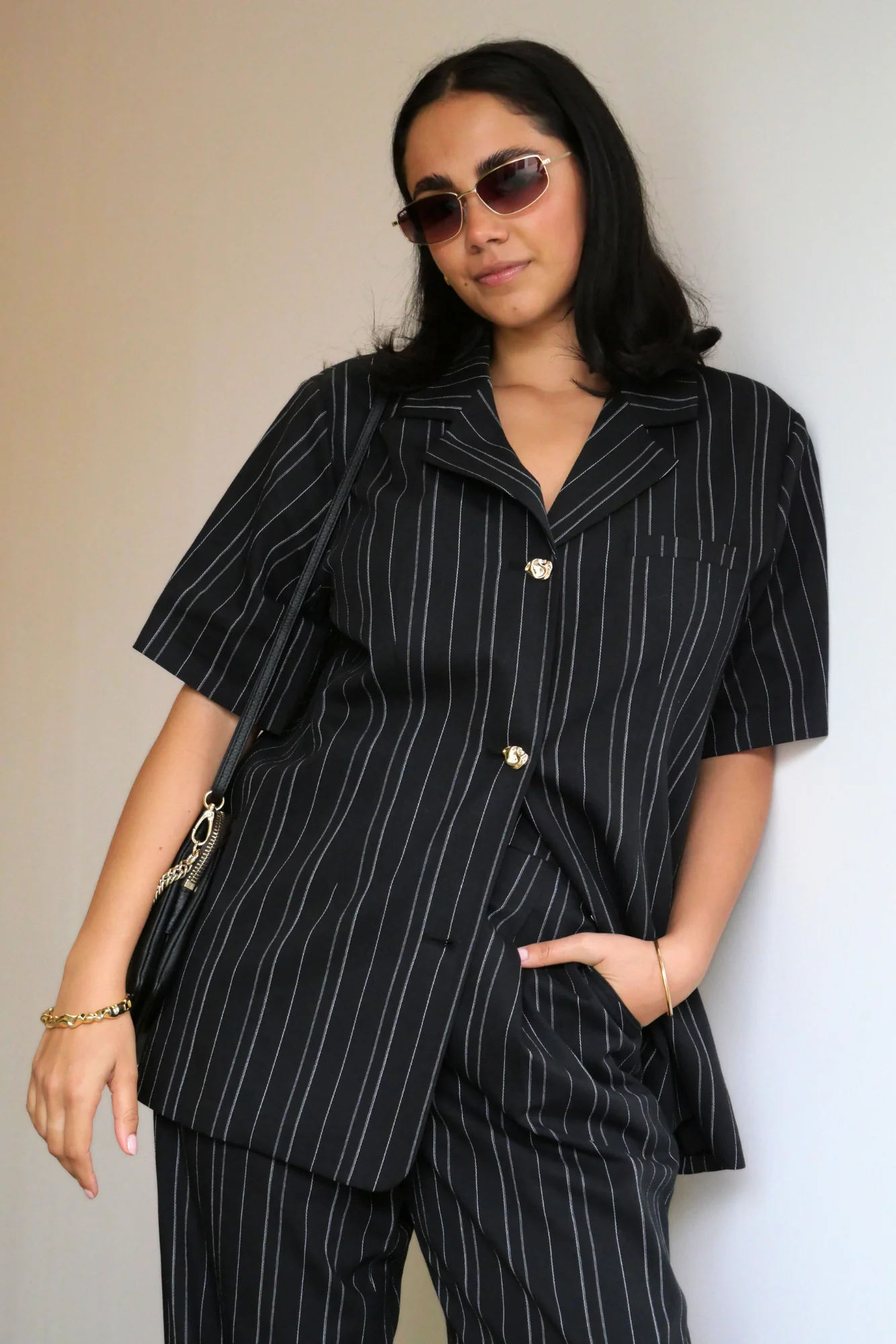 Ayva Noah Shirt Black Natural Stripe - Image 2