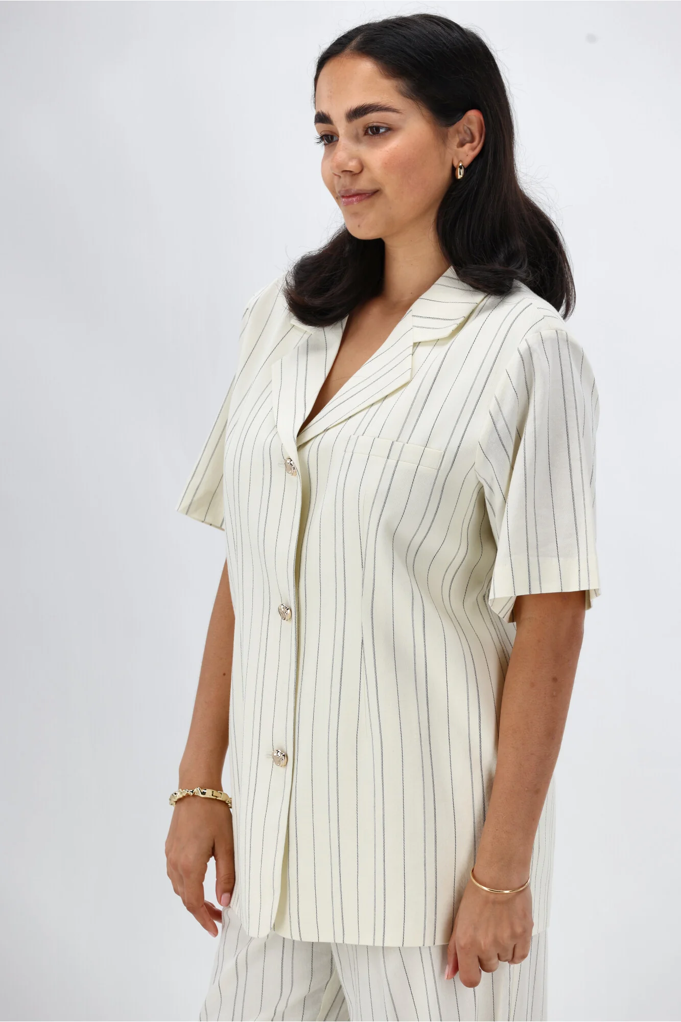 Ayva Noah Shirt Natural Black Stripe - Image 11