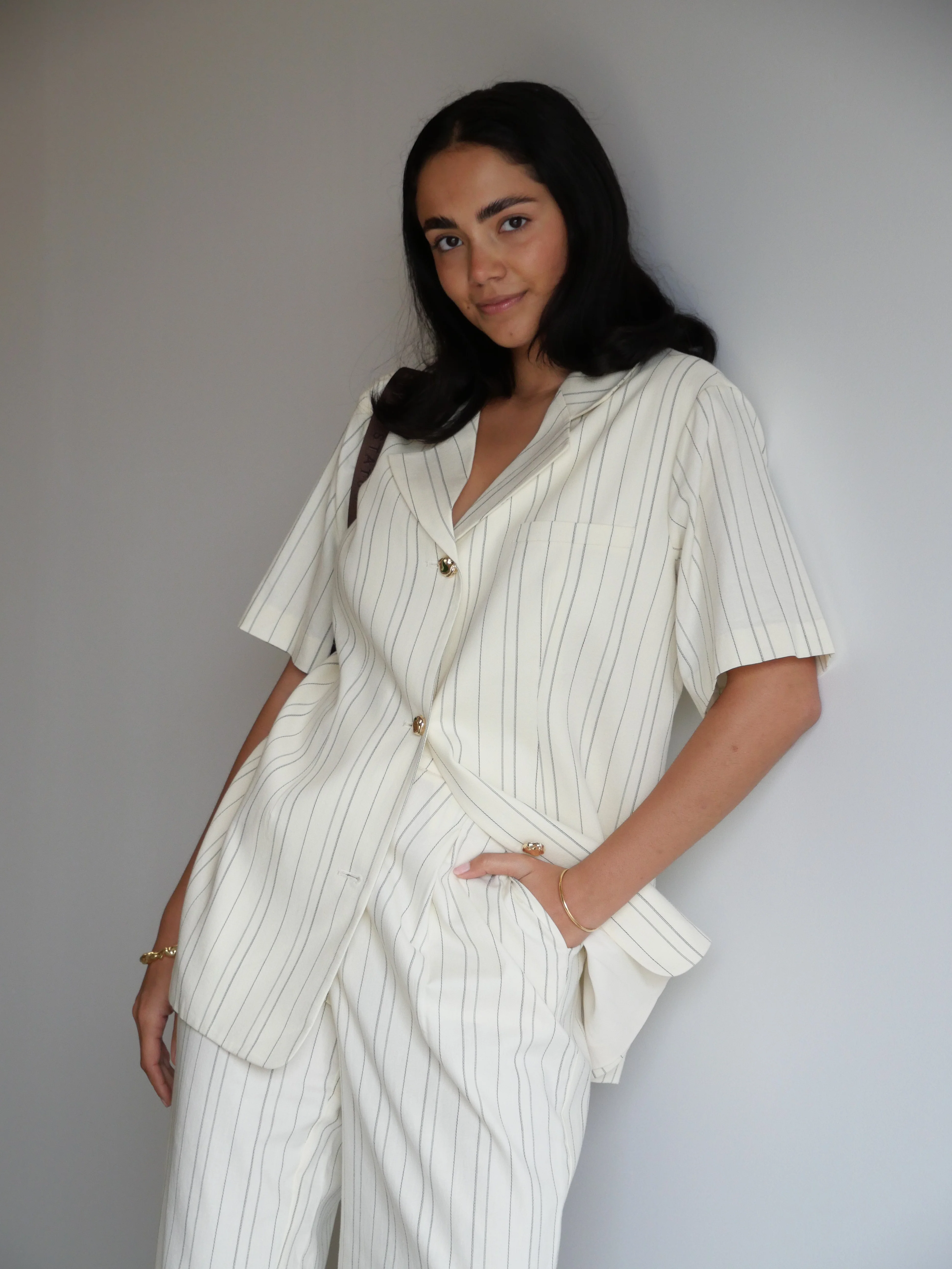 Ayva Noah Shirt Natural Black Stripe - Image 6