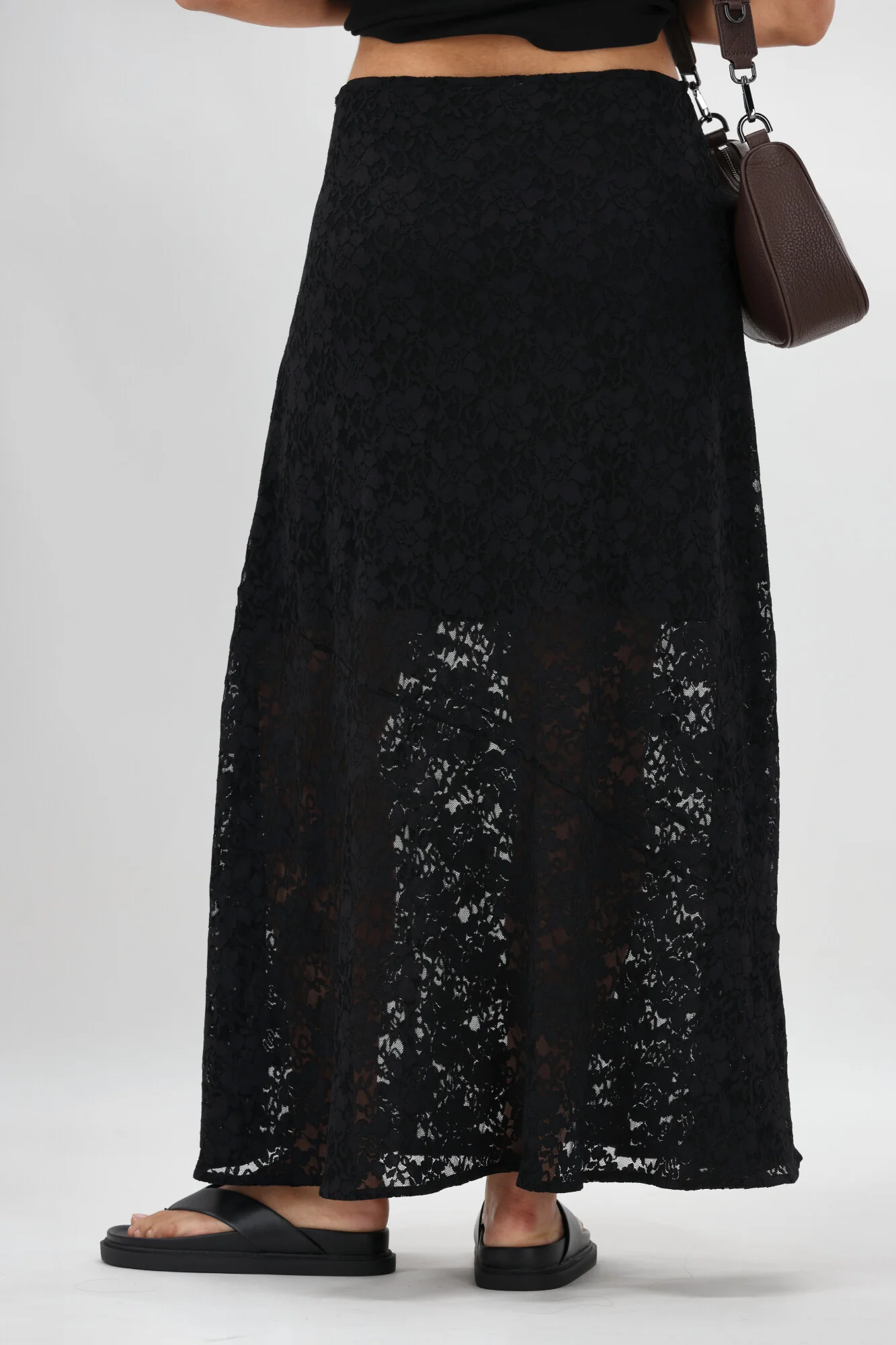 Ayva Opel Lace Maxi Skirt Black - Image 9