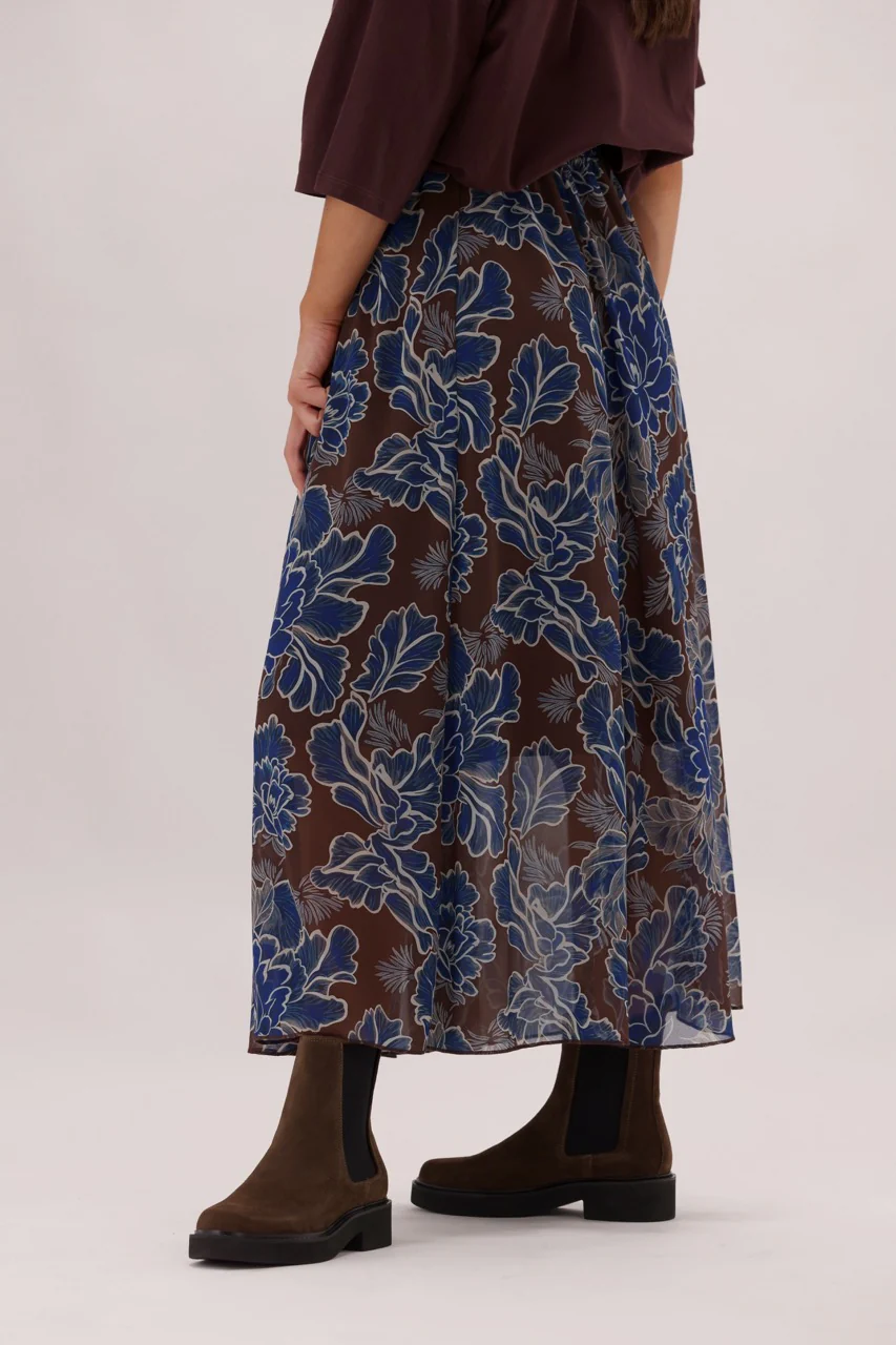 Ayva Prebble Skirt Chocolate Blue Print - Image 9