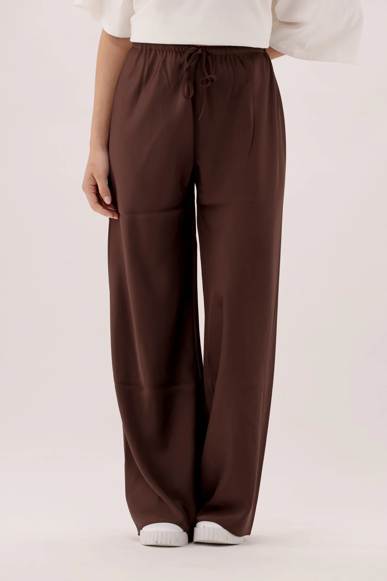 Ayva Satin Bias Pant Chocolate - Image 3