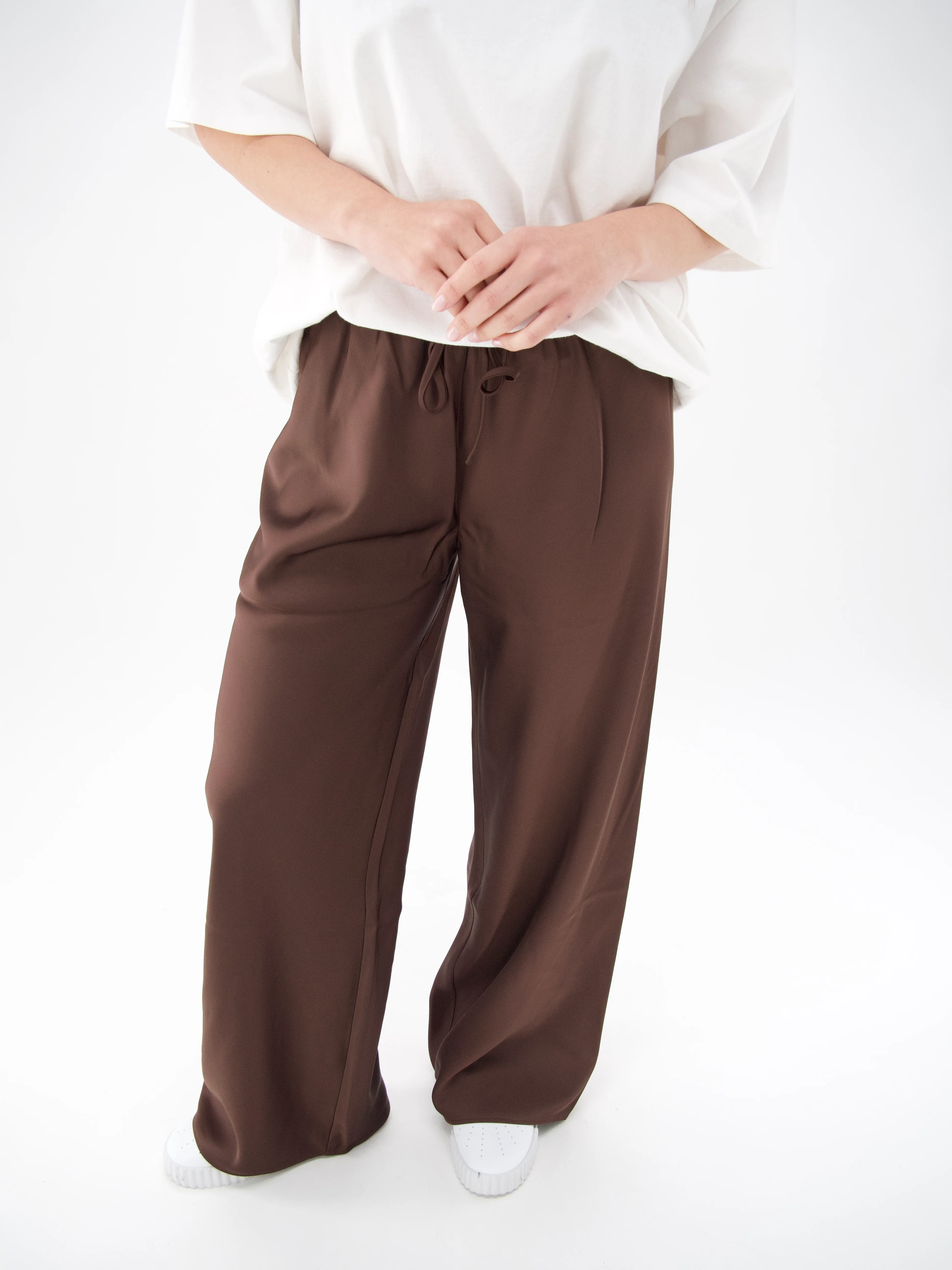Ayva Satin Bias Pant Chocolate - Image 4