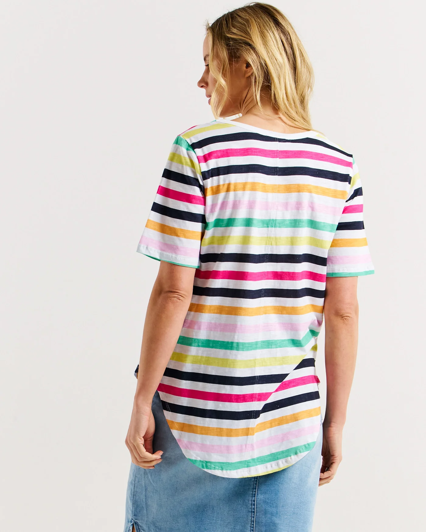 Betty Basics Ariana Tee Rainbow Stripe - Image 6