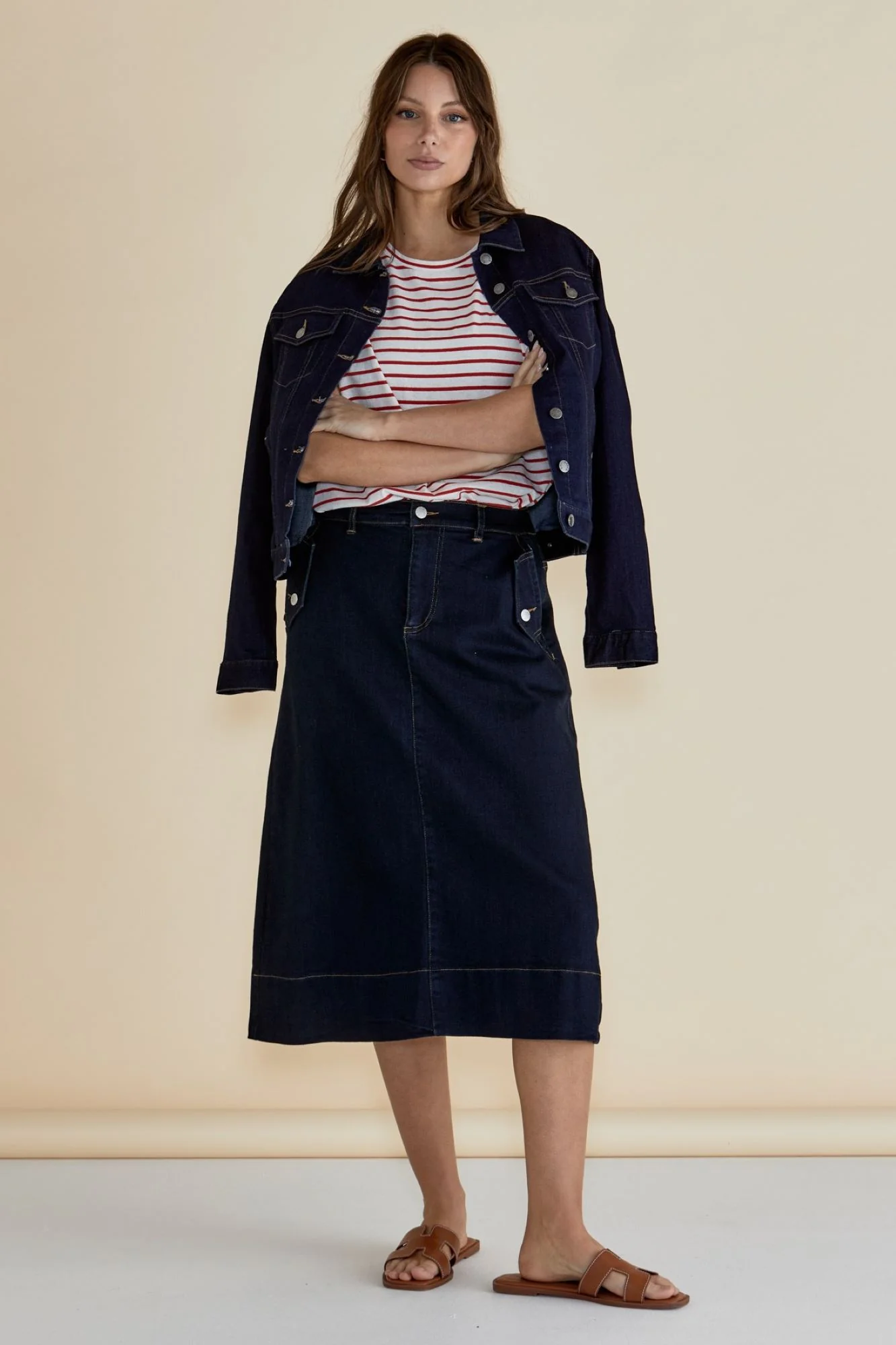 Betty Basics Astra Denim Skirt Ink - Image 3