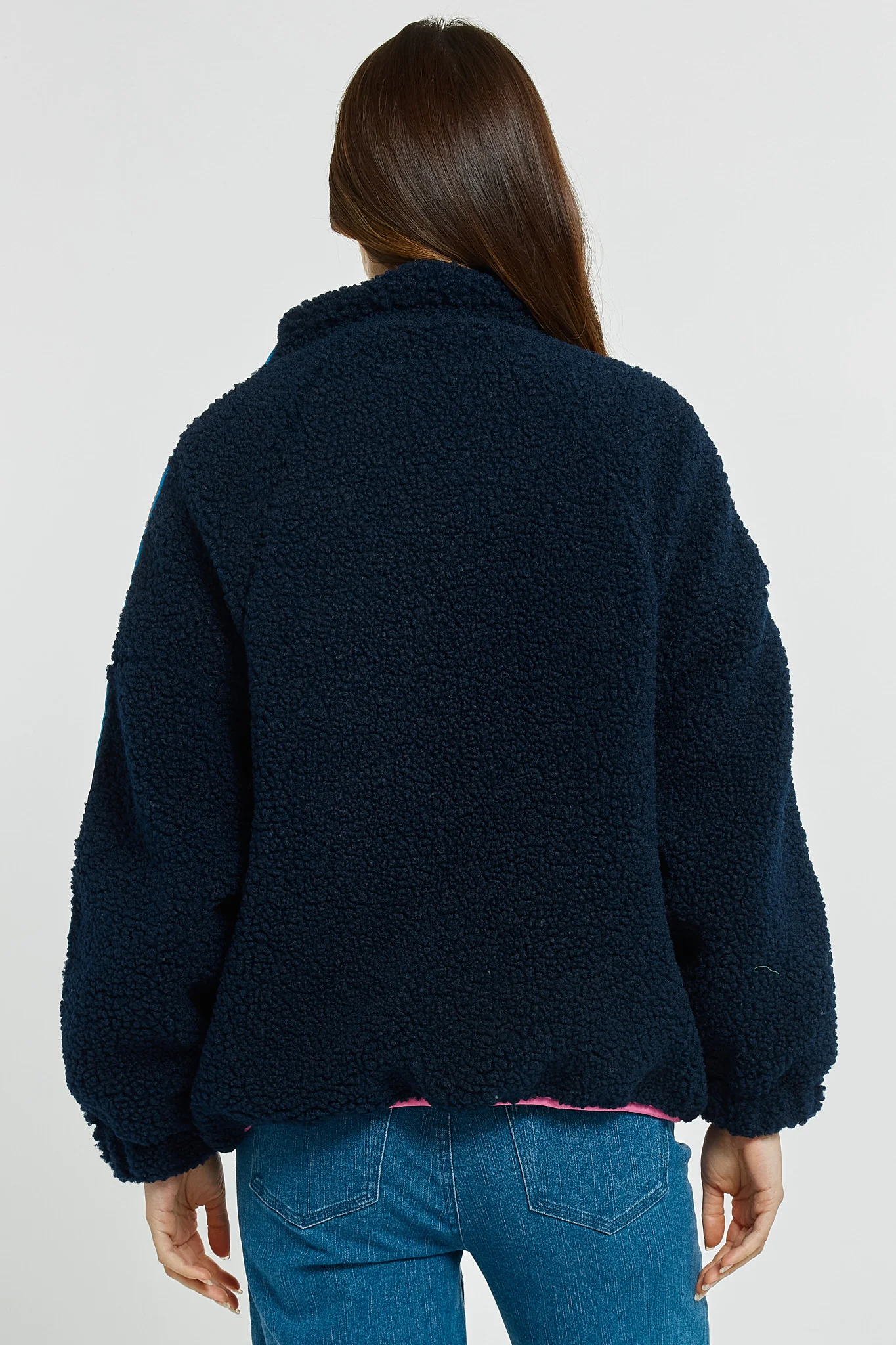 Betty Basics Aubrey Fleece Jacket Navy Rainbow - Image 9