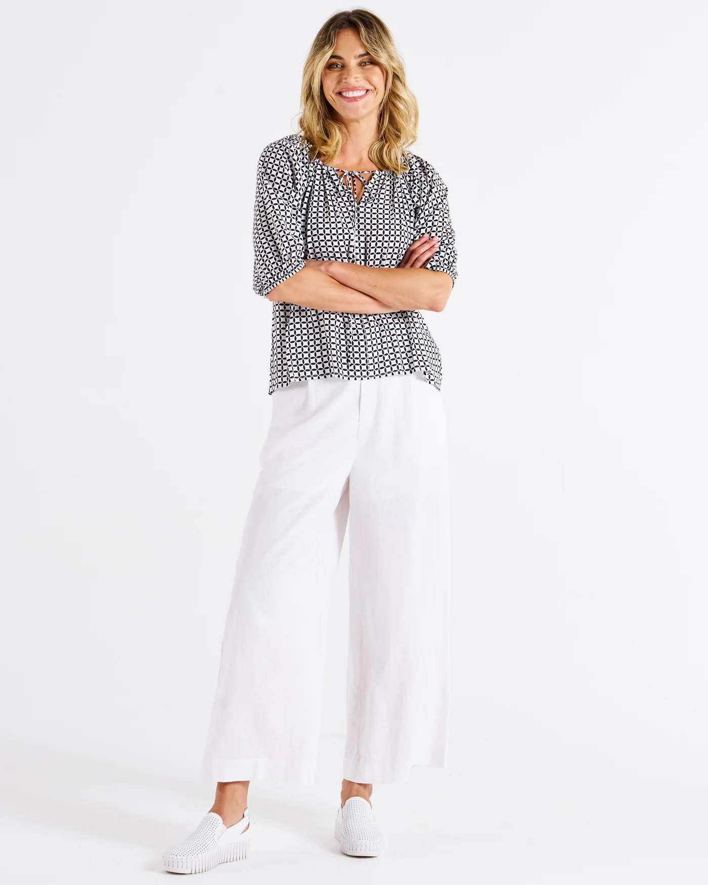 Betty Basics Camilla Blouse Geo Print - Image 2
