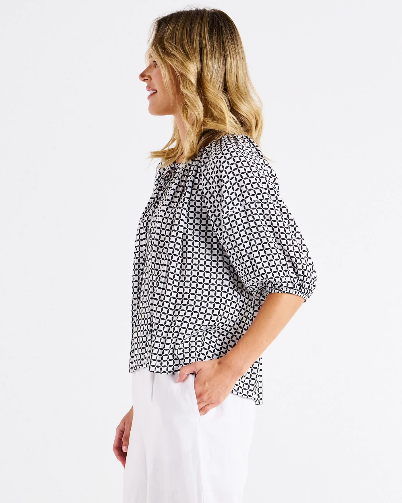 Betty Basics Camilla Blouse Geo Print - Image 3