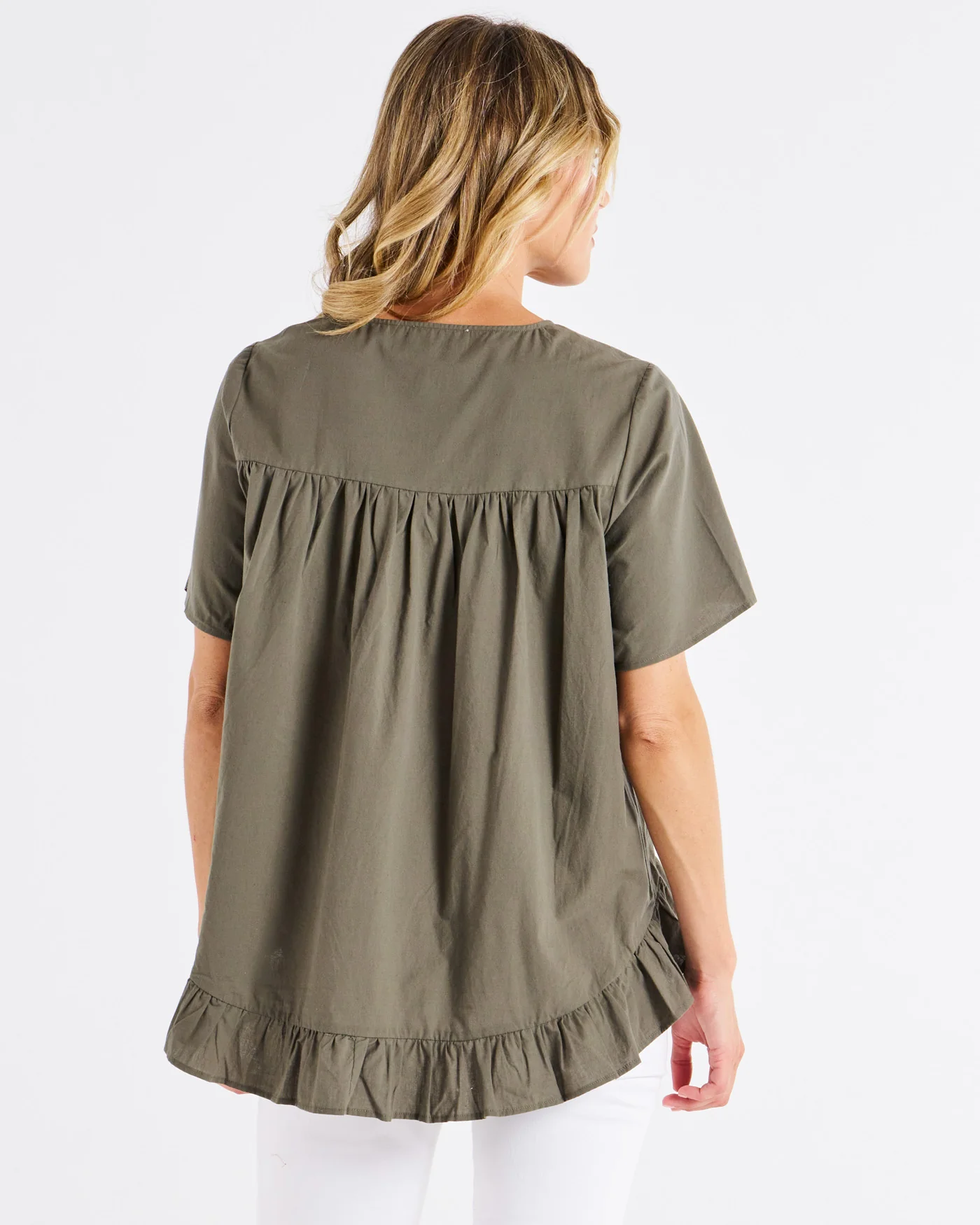 Betty Basics Candice Blouse Olive Branch - Image 3