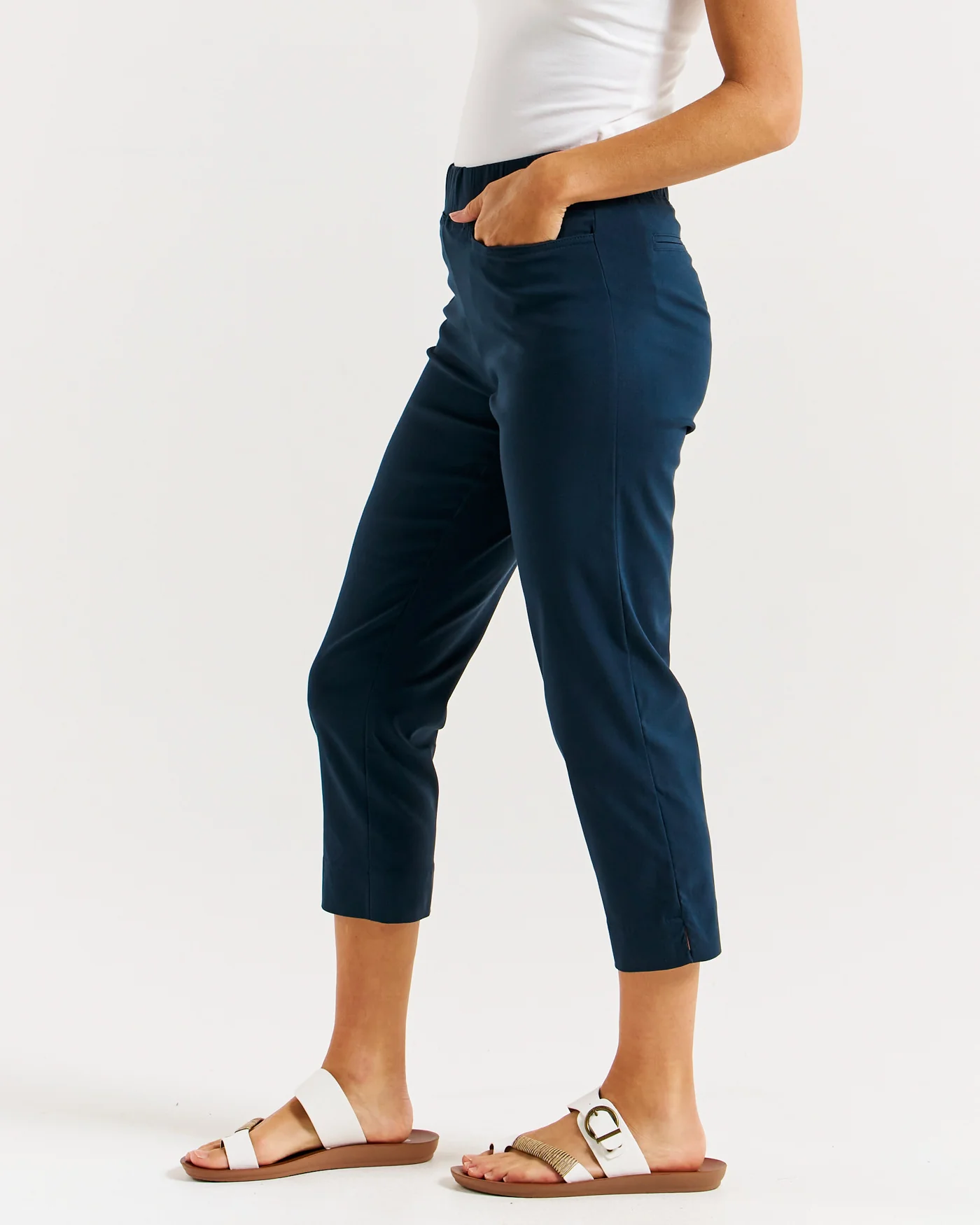Betty Basics Crop Bengaline Pant Navy - Image 2