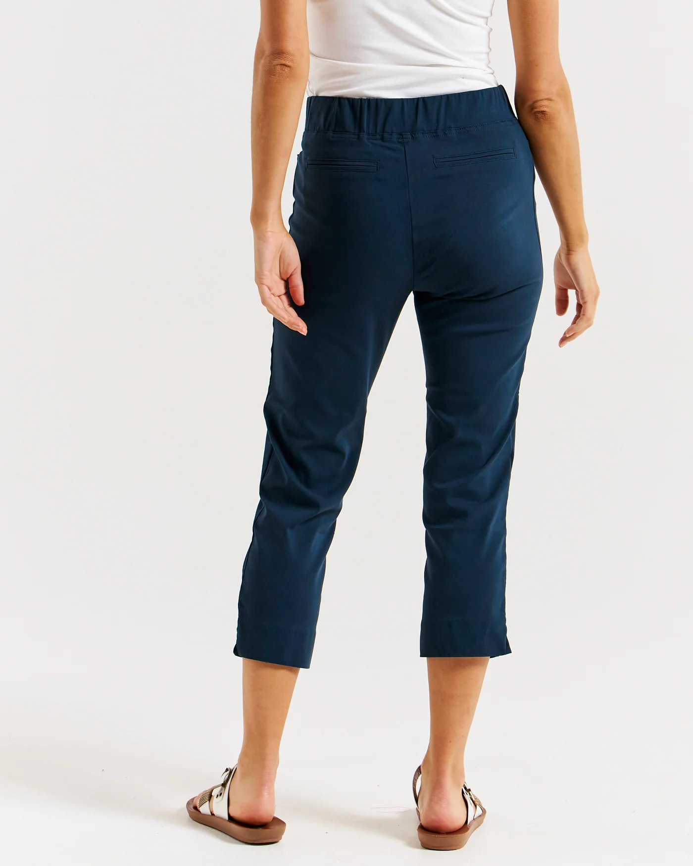 Betty Basics Crop Bengaline Pant Navy - Image 3