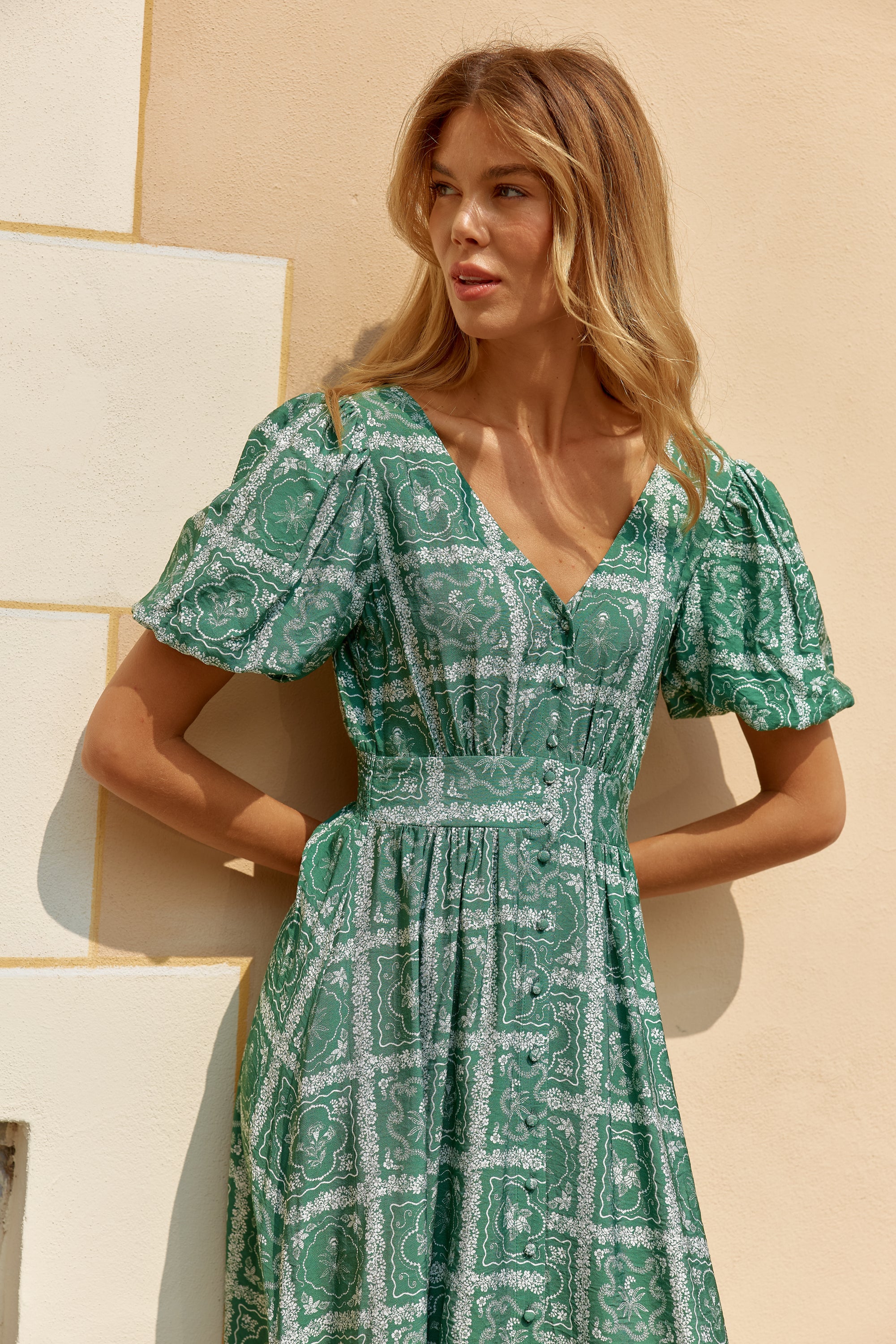 Betty Basics Dahlia Dress Floral Tile Print - Image 2