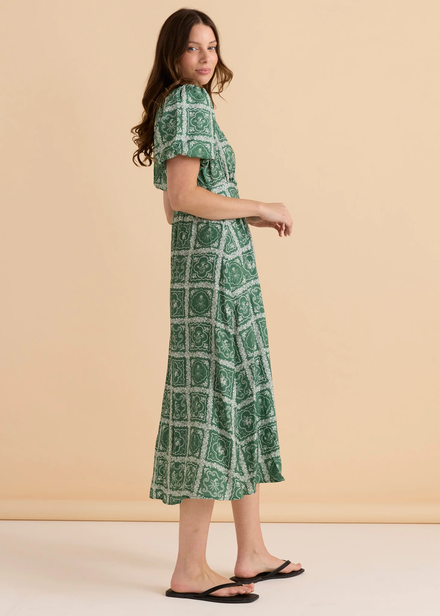 Betty Basics Dahlia Dress Floral Tile Print - Image 6