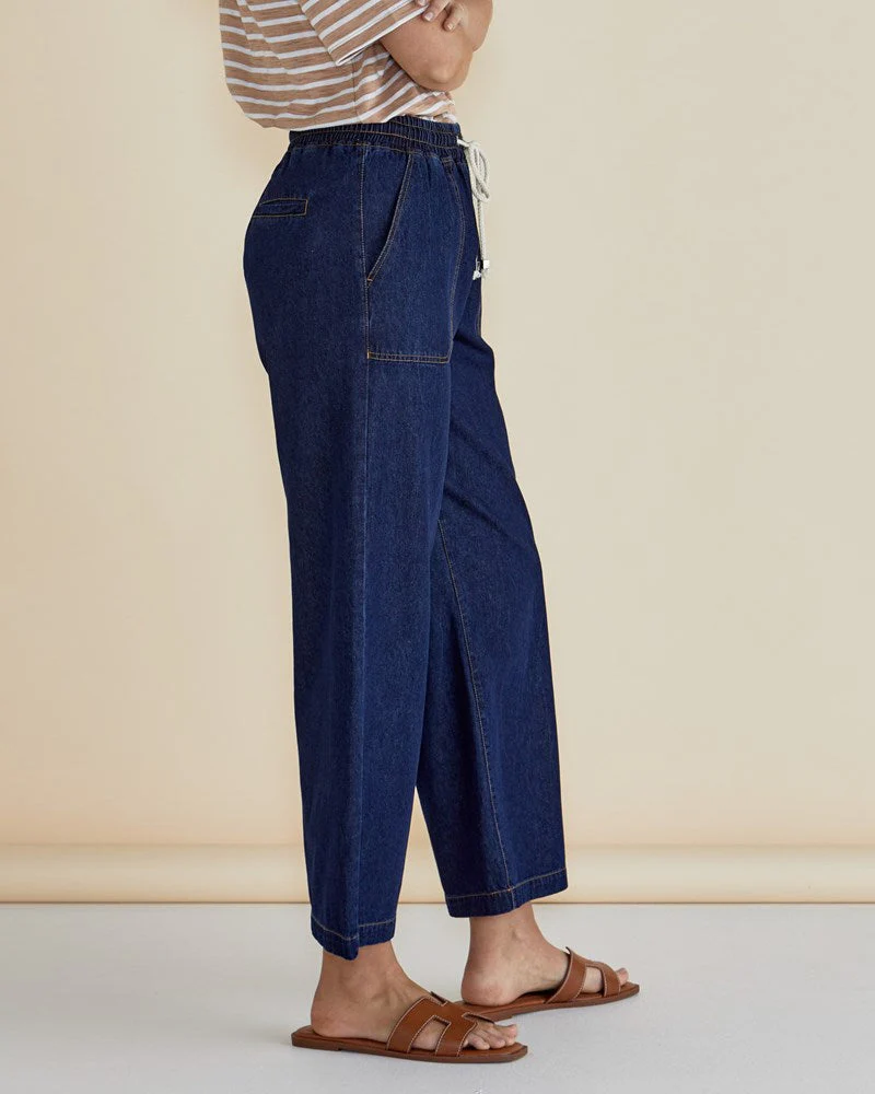 Betty Basics Drapey Denim Jogger Sapphire - Image 3