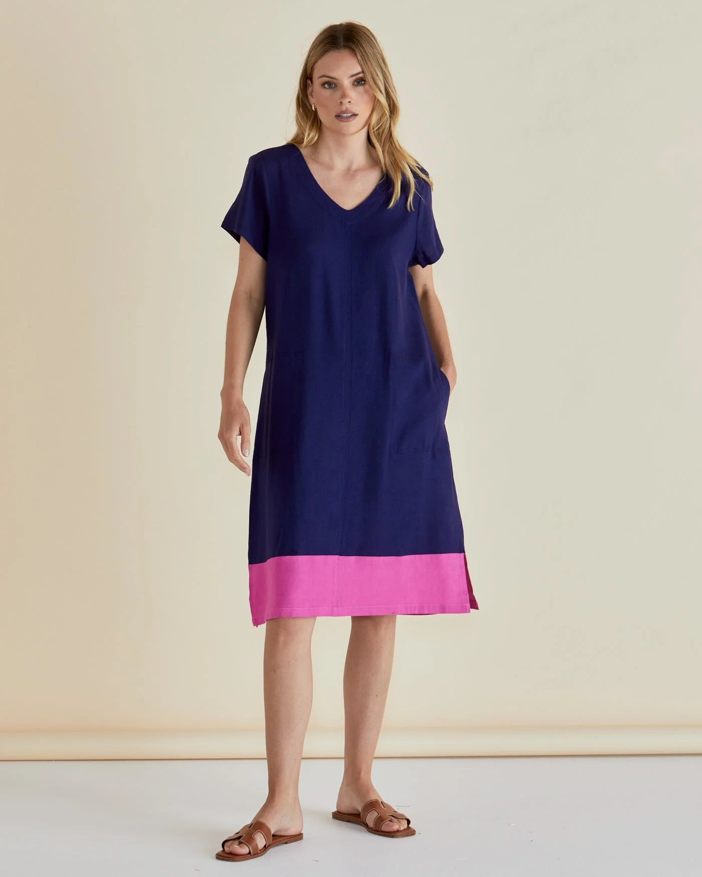 Betty Basics Elwood Dress Navy Pink - Image 2