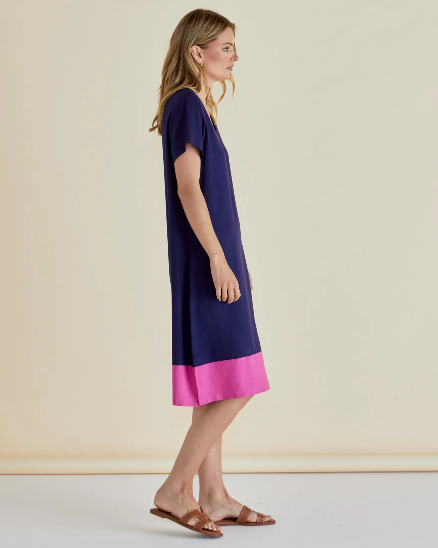 Betty Basics Elwood Dress Navy Pink - Image 3