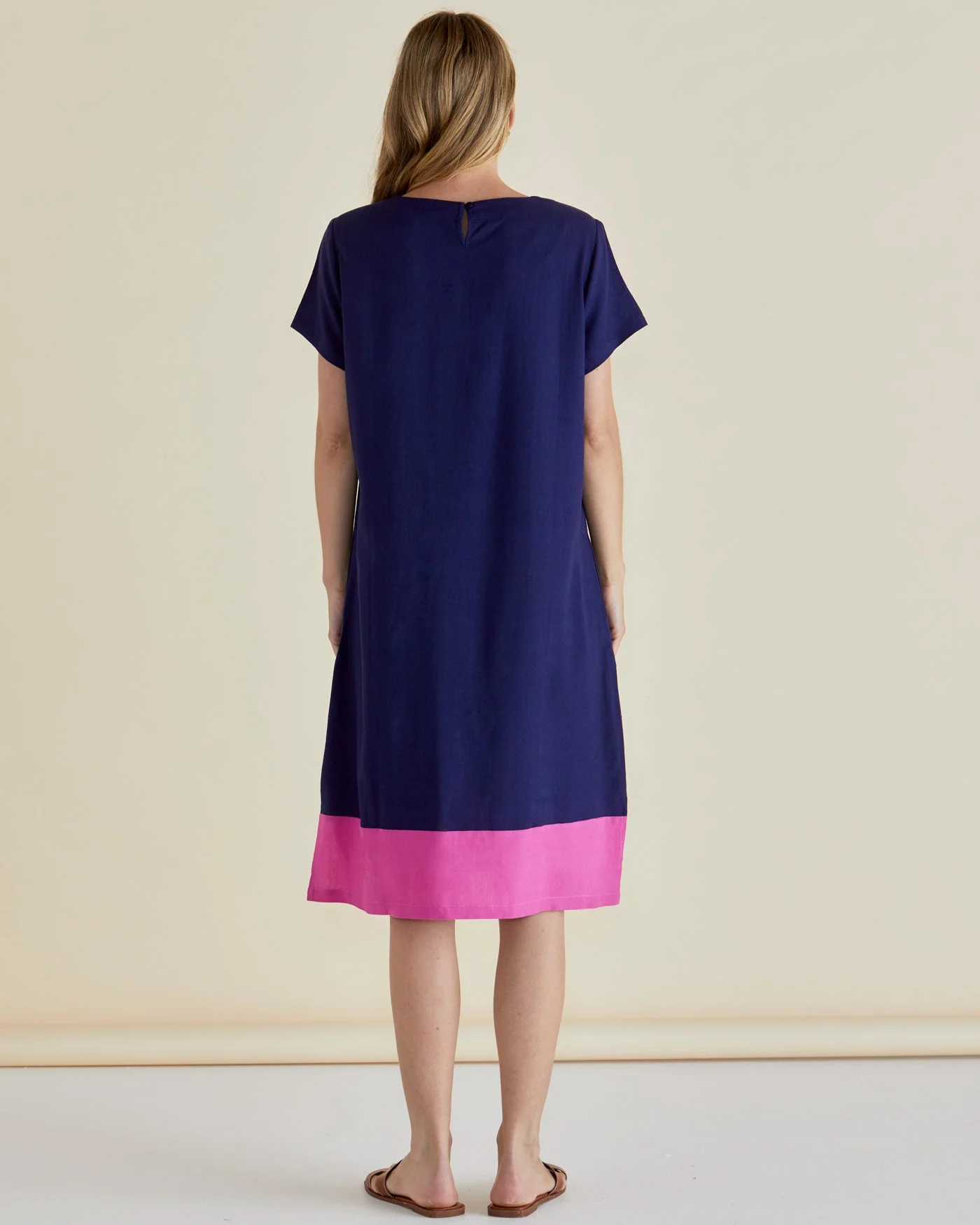 Betty Basics Elwood Dress Navy Pink - Image 4