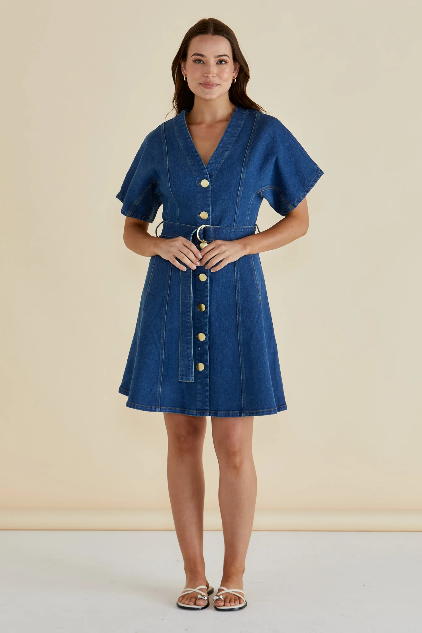 Betty Basics Fiori Denim Dress Mid Wash - Image 2