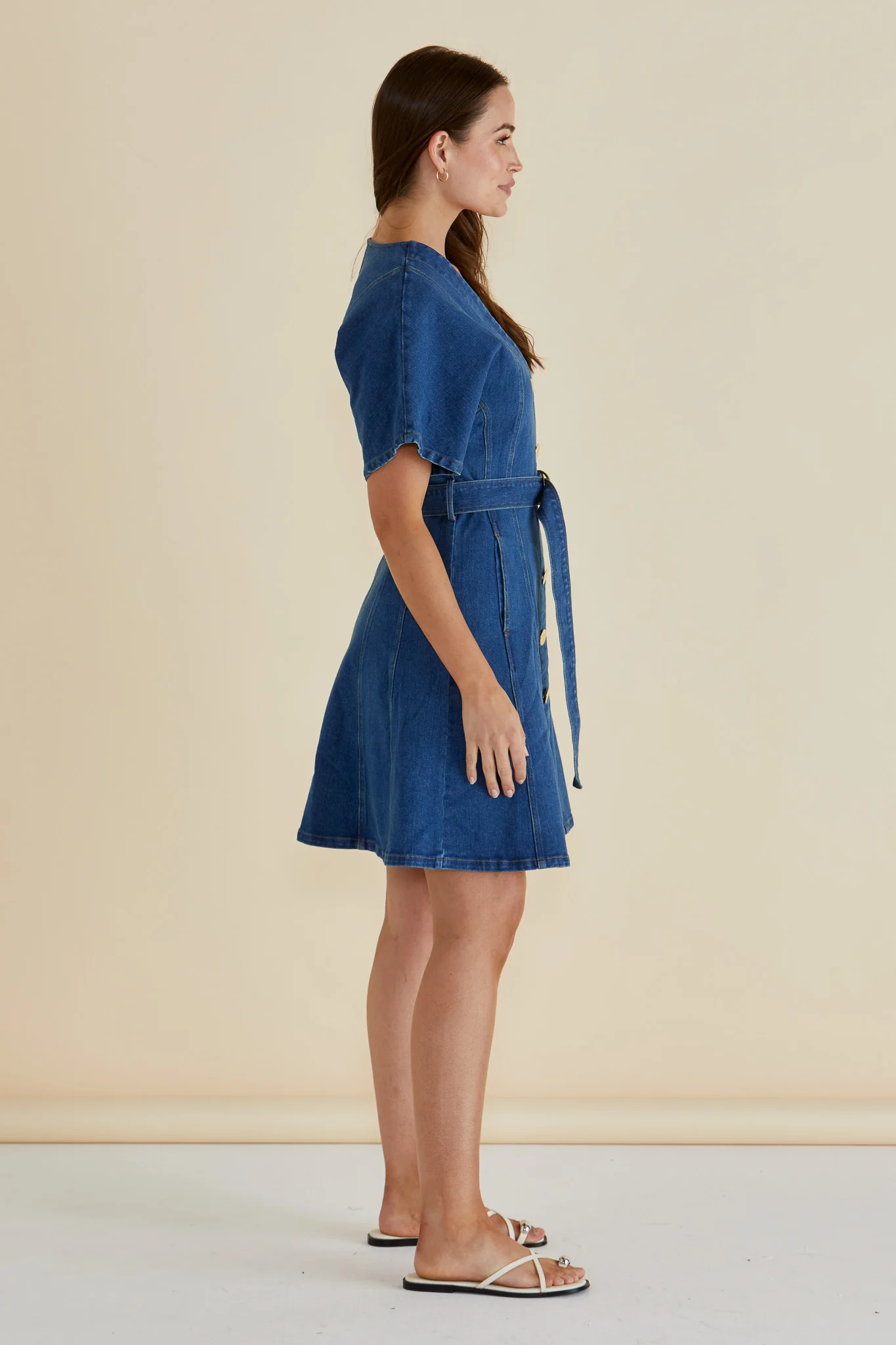 Betty Basics Fiori Denim Dress Mid Wash - Image 5