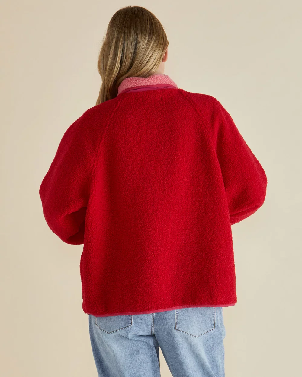 Betty Basics Franklin Fleecy Jacket Pink Red - Image 4