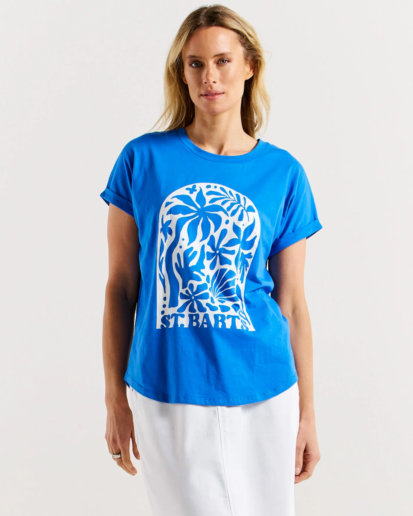 Betty Basics Hailey Short Sleeve Tee St. Palms Print - Image 3